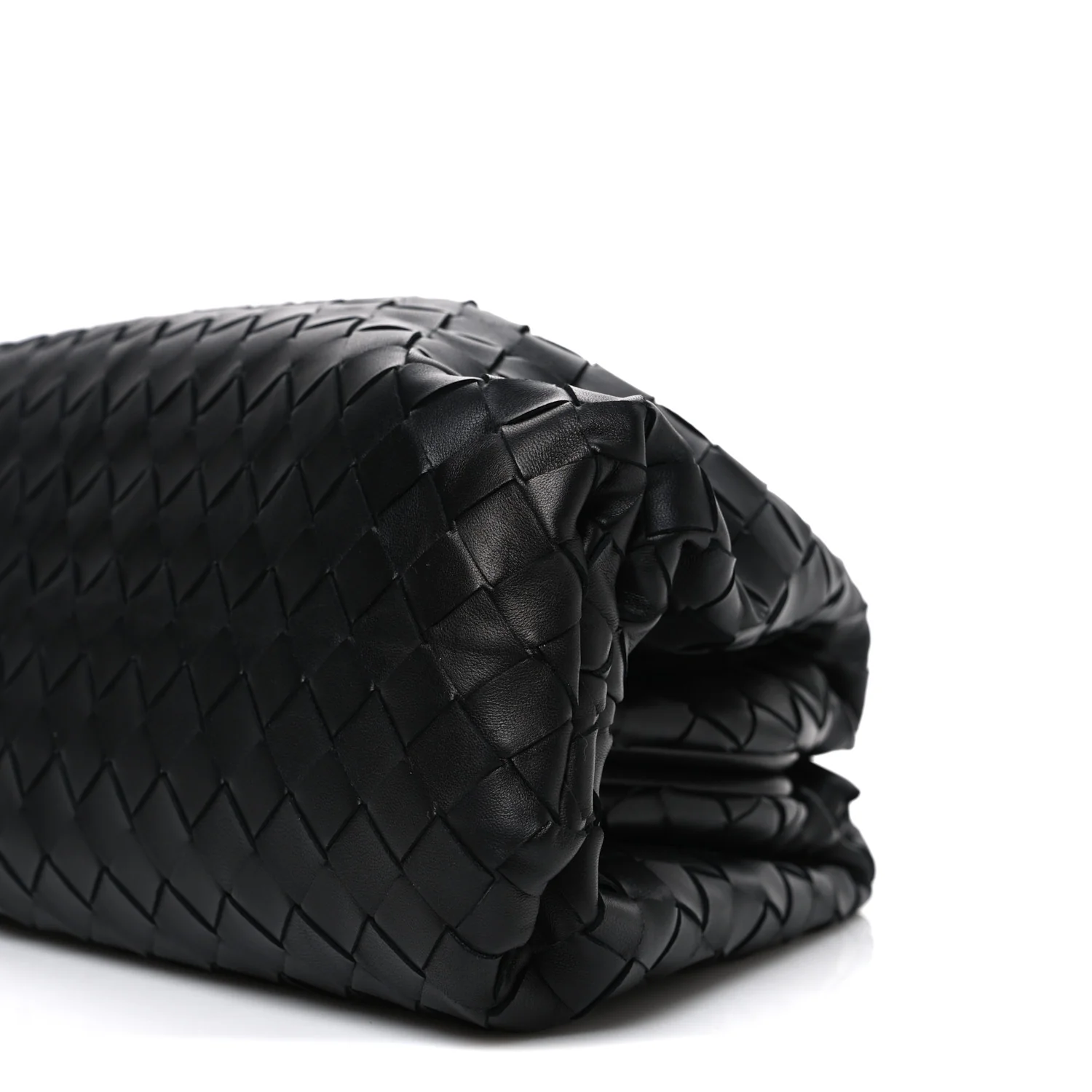 Nappa Maxi Intreccio The Pouch Oversized Clutch Black - Image 11
