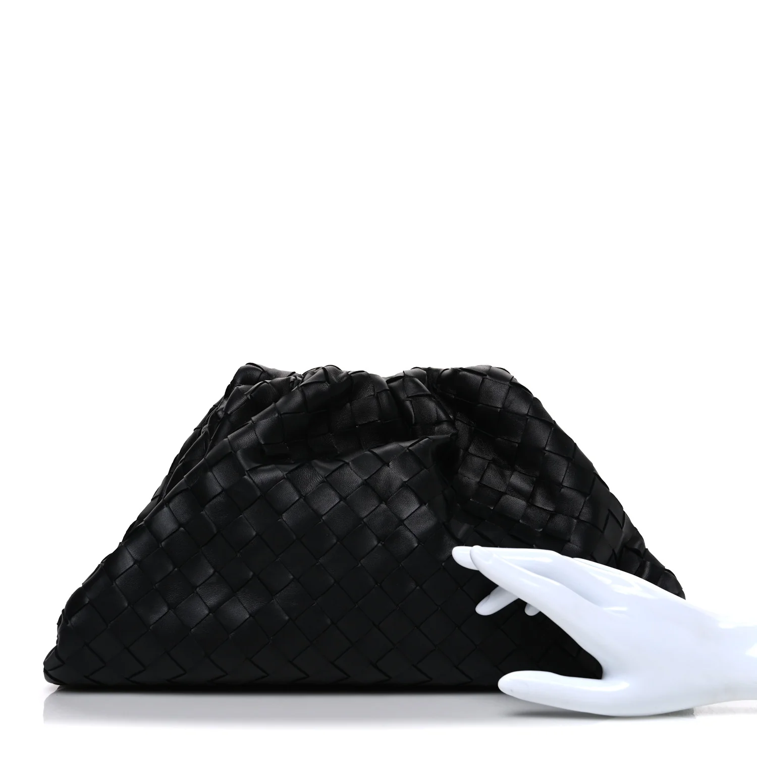 Nappa Maxi Intreccio The Pouch Oversized Clutch Black - Image 2