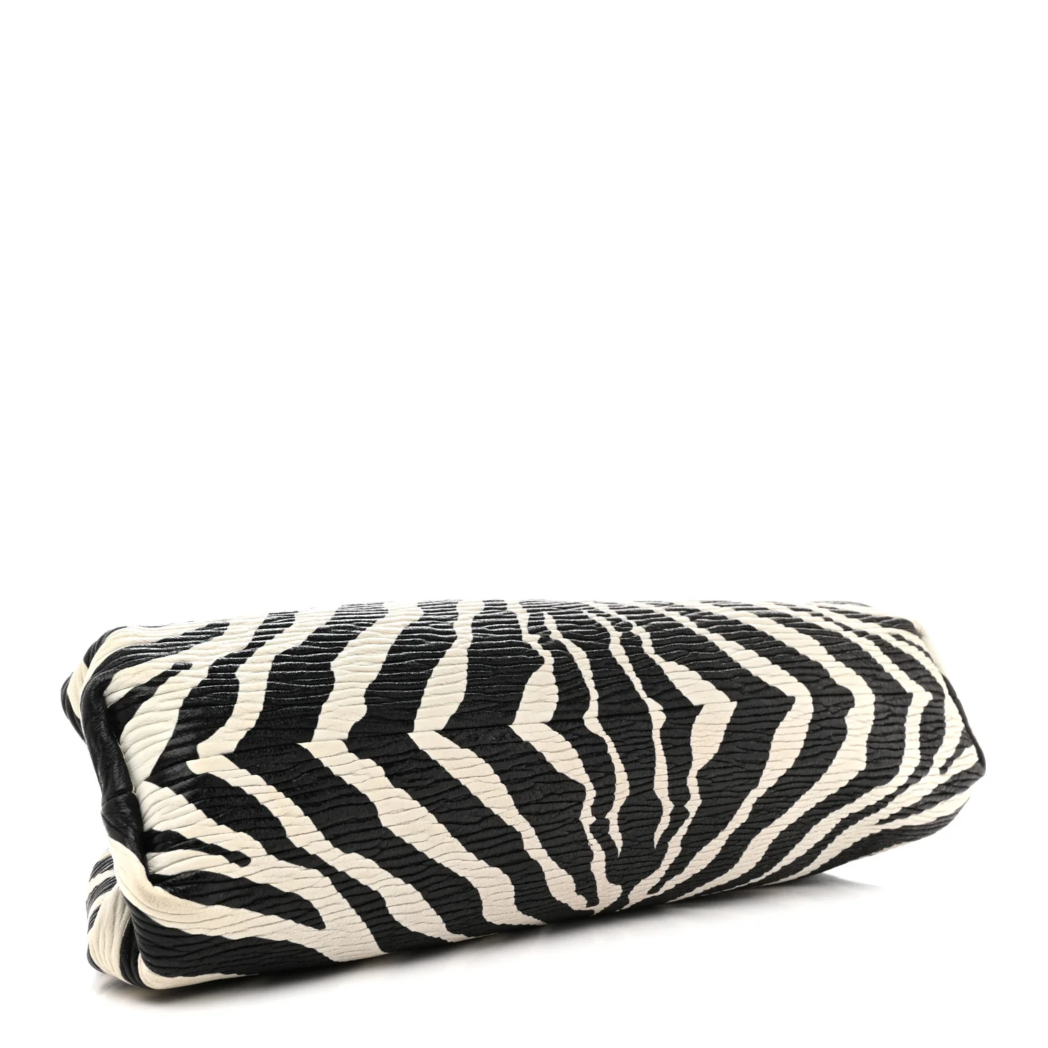 Nappa Zebra Print The Pouch Oversized Clutch White Black - Image 4