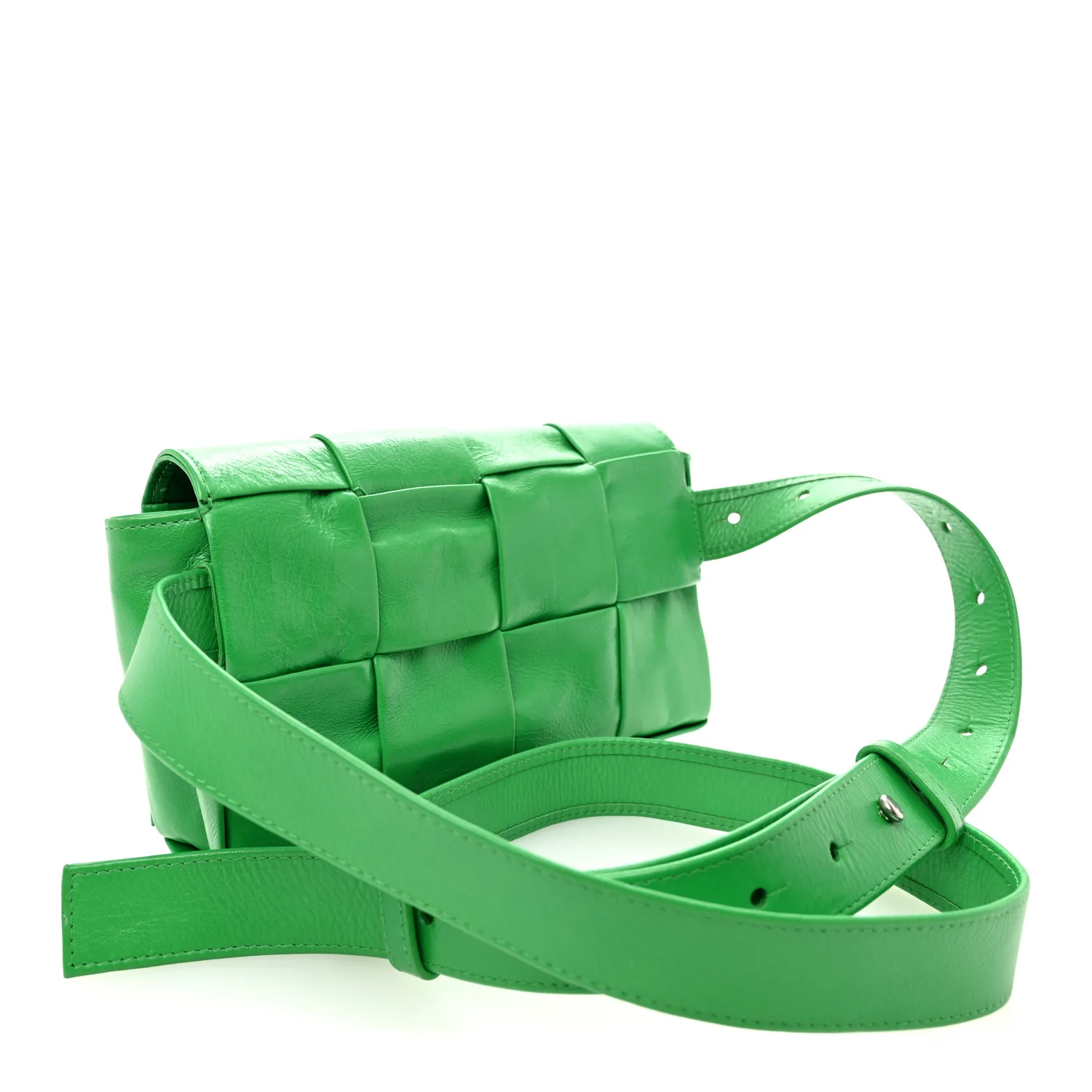 Paper Calfskin Intreccio Cassette Belt Bag Parakeet - Image 3