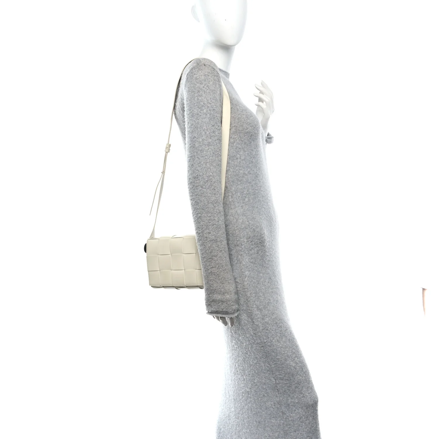 Patent Maxi Intrecciato Cassette Crossbody Bag White - Image 2