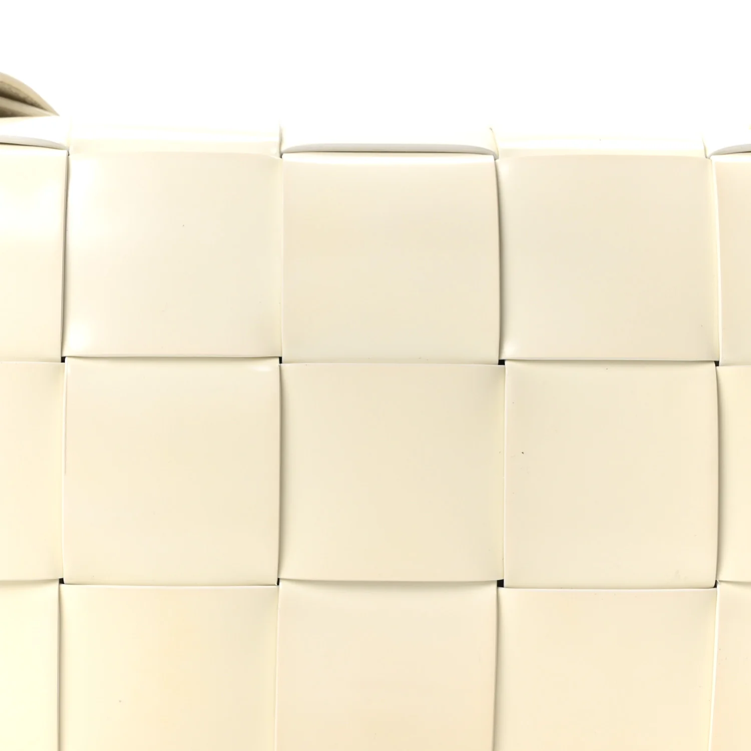Patent Maxi Intrecciato Cassette Crossbody Bag White - Image 8