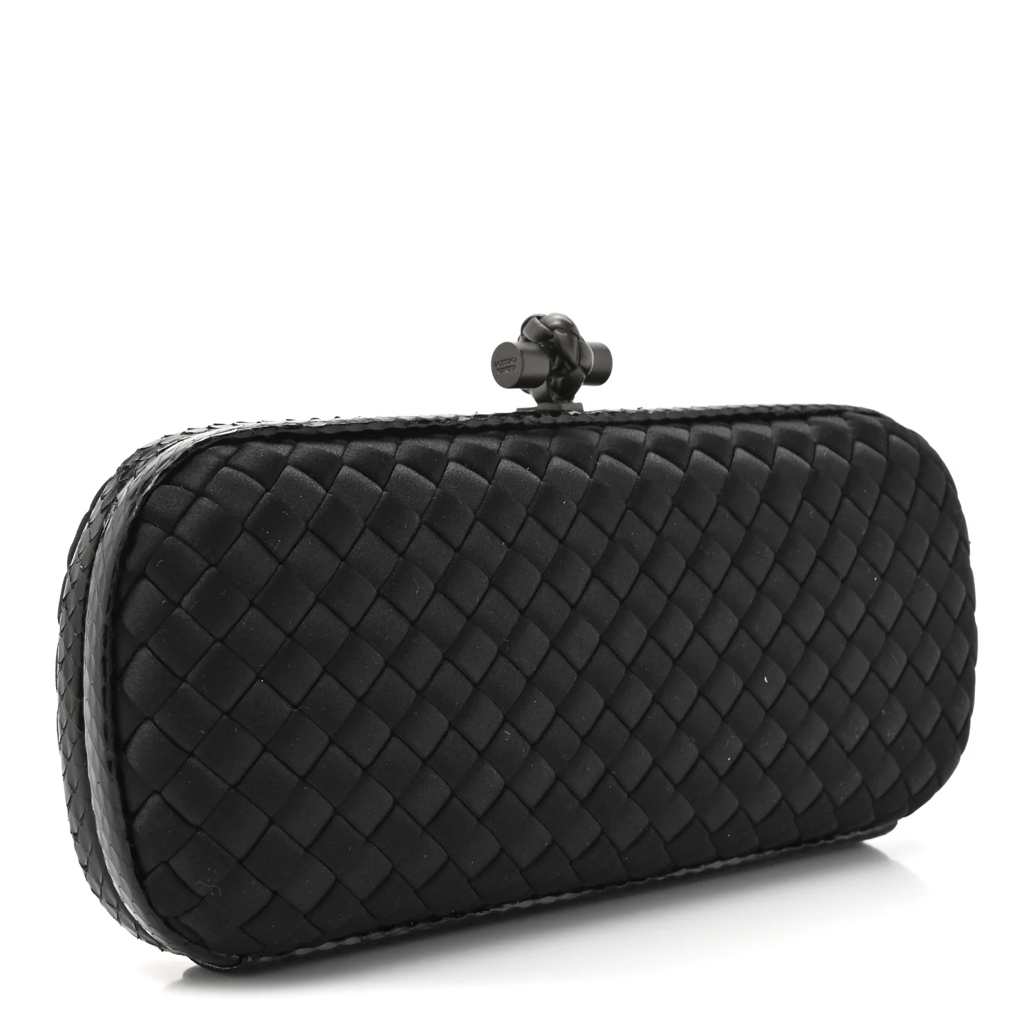 Satin Ayers Intreccio Impero Stretch Knot Clutch Black - Image 3