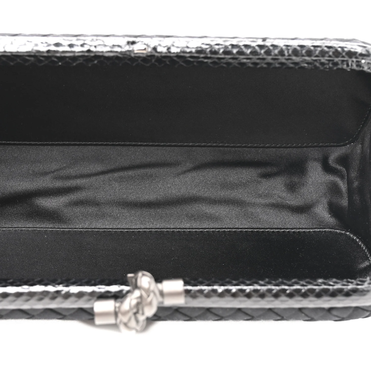 Satin Ayers Intreccio Impero Stretch Knot Clutch Black - Image 5