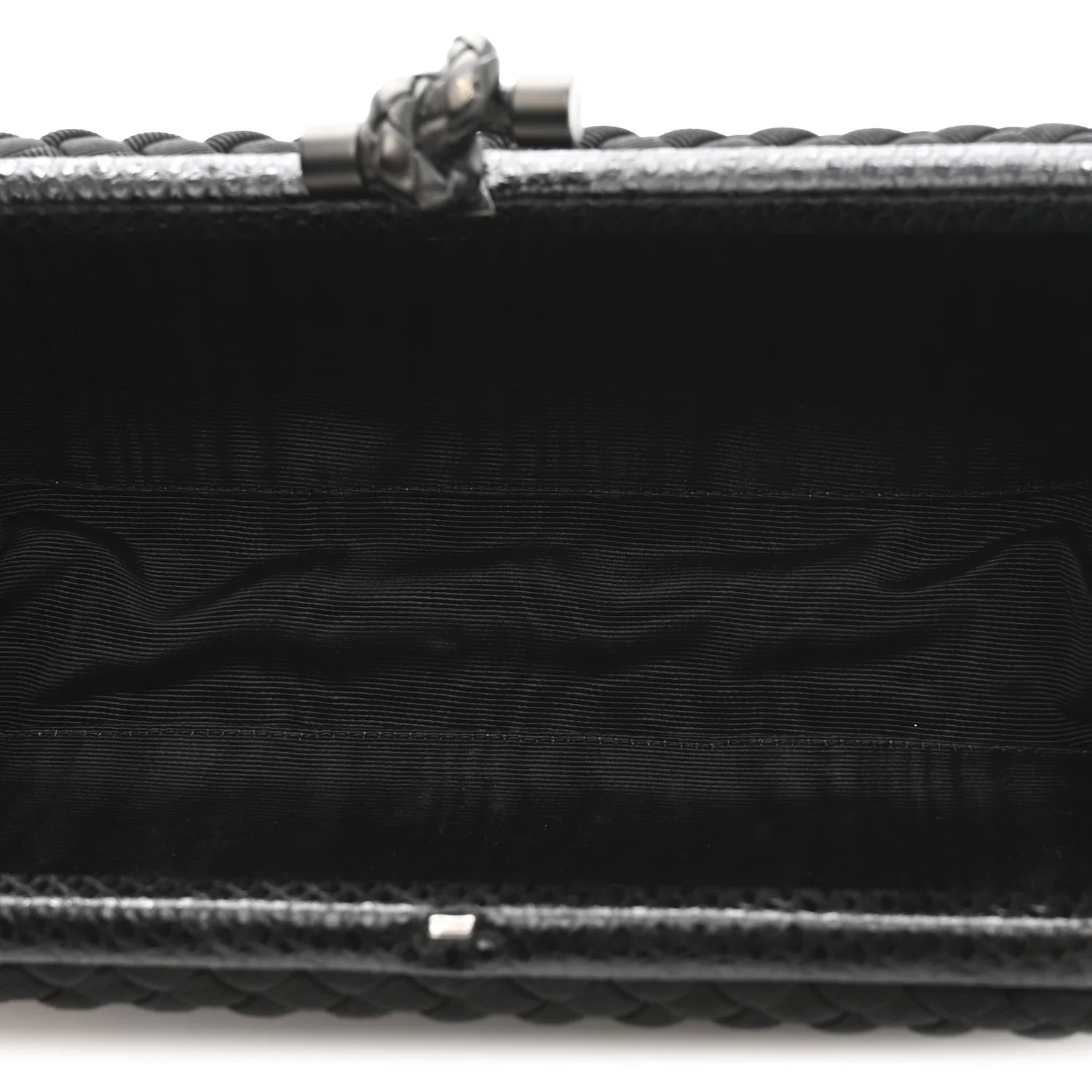 Satin Ayers Intreccio Impero Stretch Knot Clutch Black - Image 5