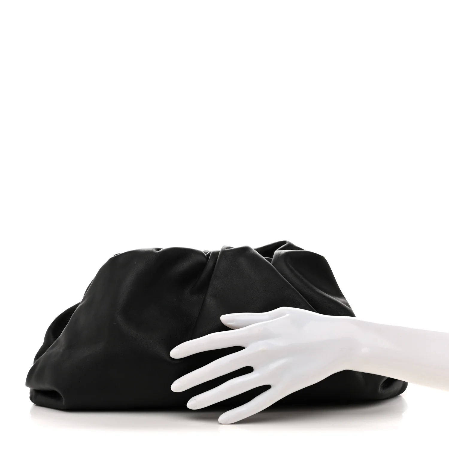 Smooth Butter Calf The Pouch Oversized Clutch Black - Image 2