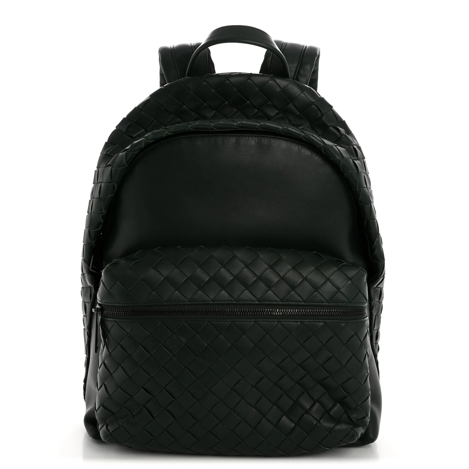 Smooth Calfskin Intrecciato Borsa Backpack Pine