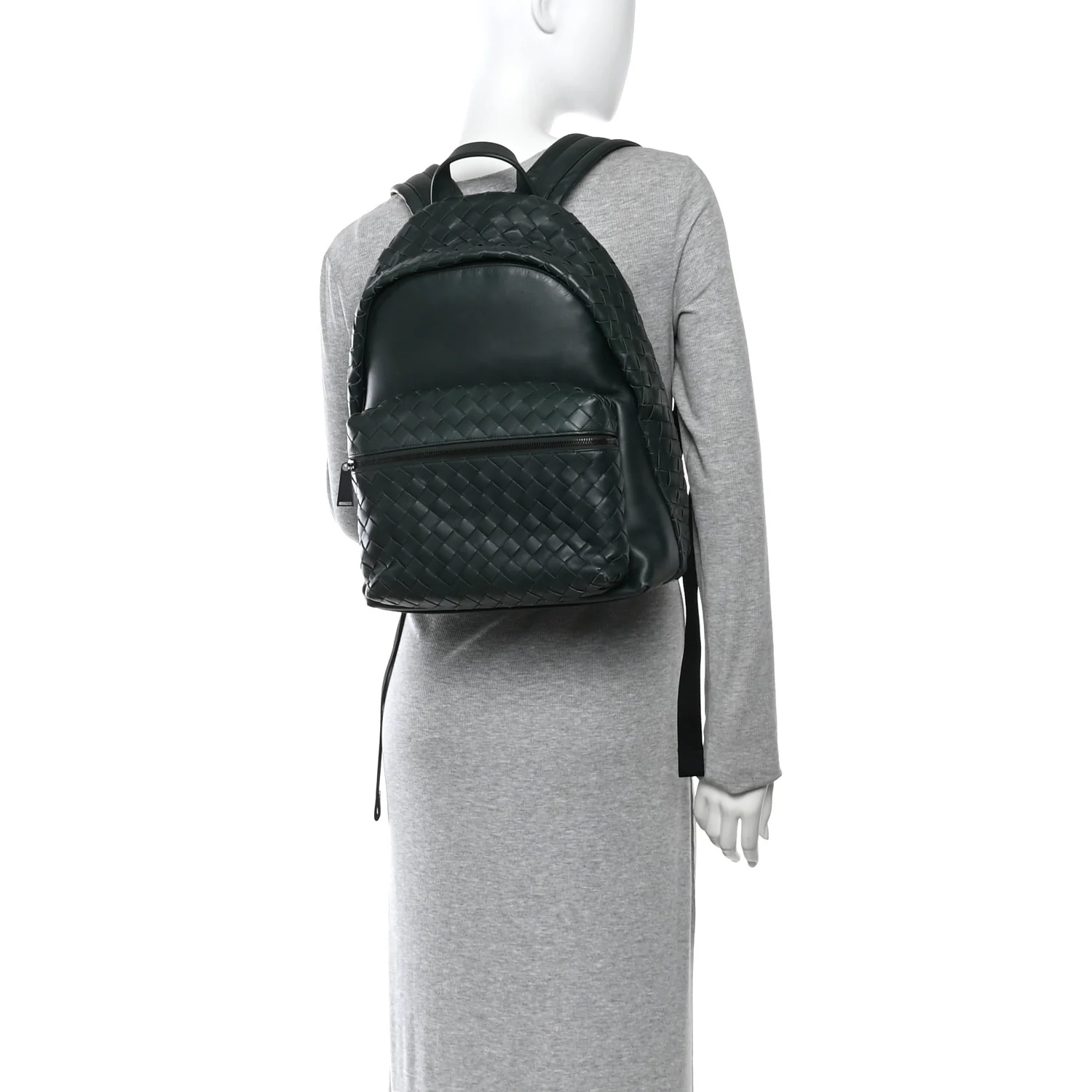 Smooth Calfskin Intrecciato Borsa Backpack Pine - Image 2