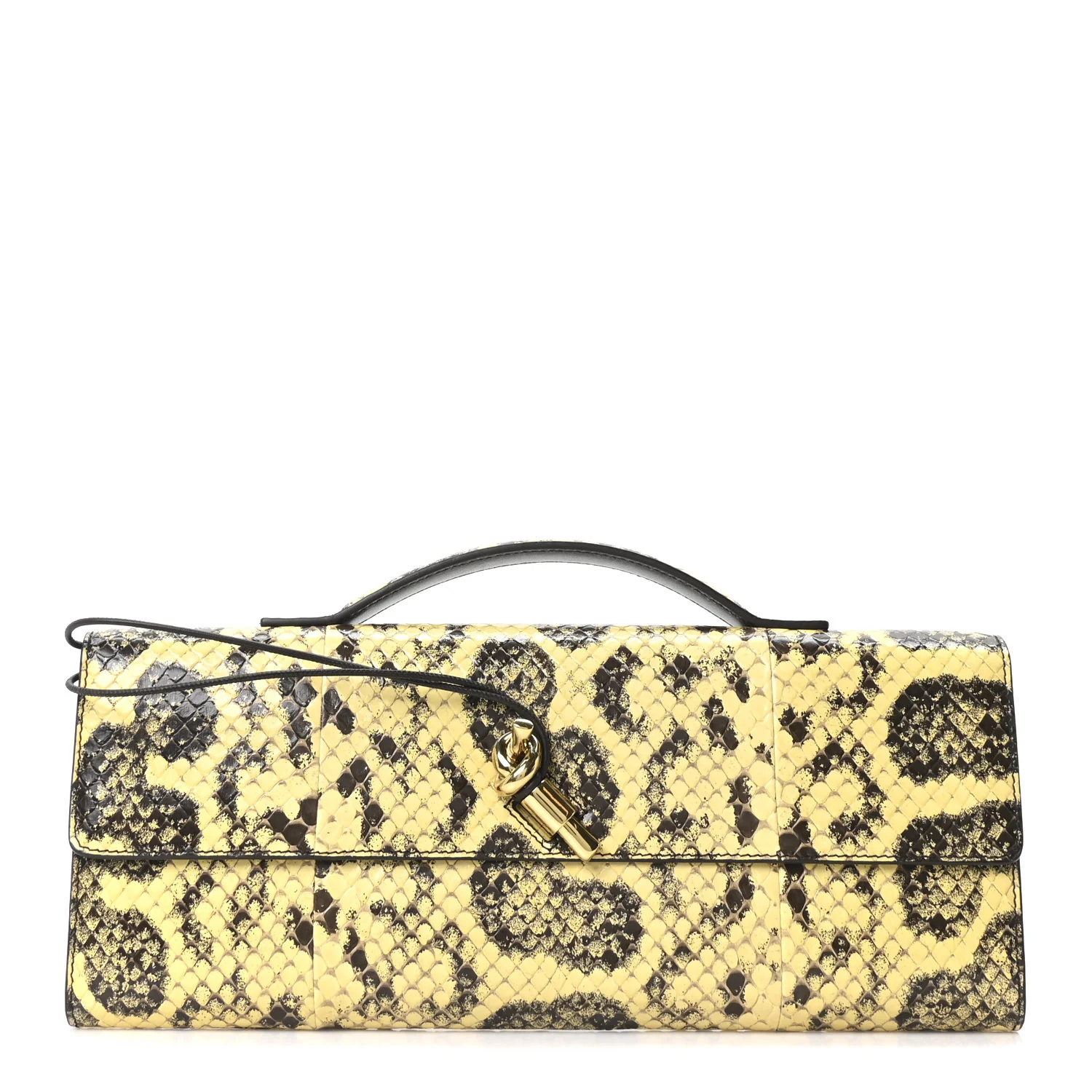 Snakeskin Long Andiamo Top Handle Clutch