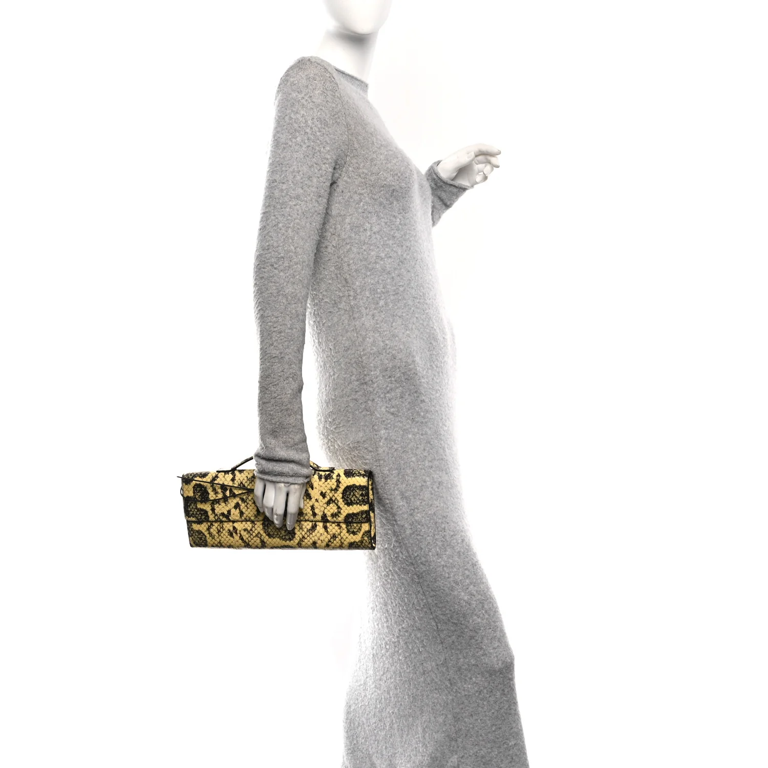 Snakeskin Long Andiamo Top Handle Clutch - Image 2
