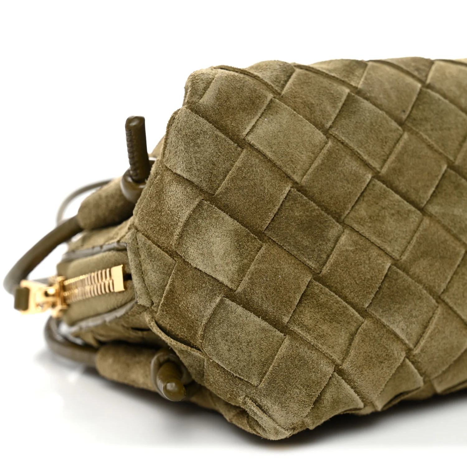 Suede Intrecciato Concert Pouch Cypress - Image 9