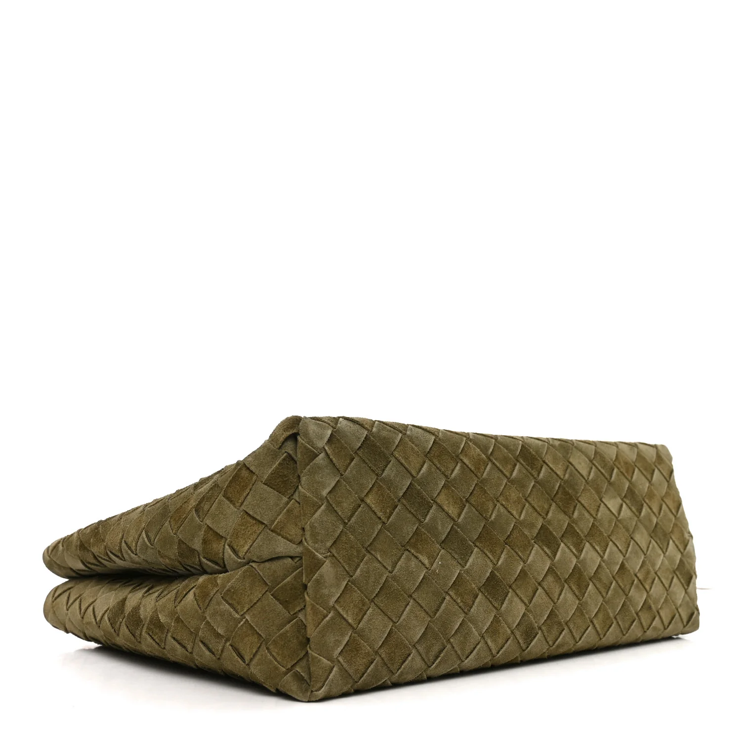 Suede Intrecciato Medium Andiamo Shoulder Bag Mud - Image 4