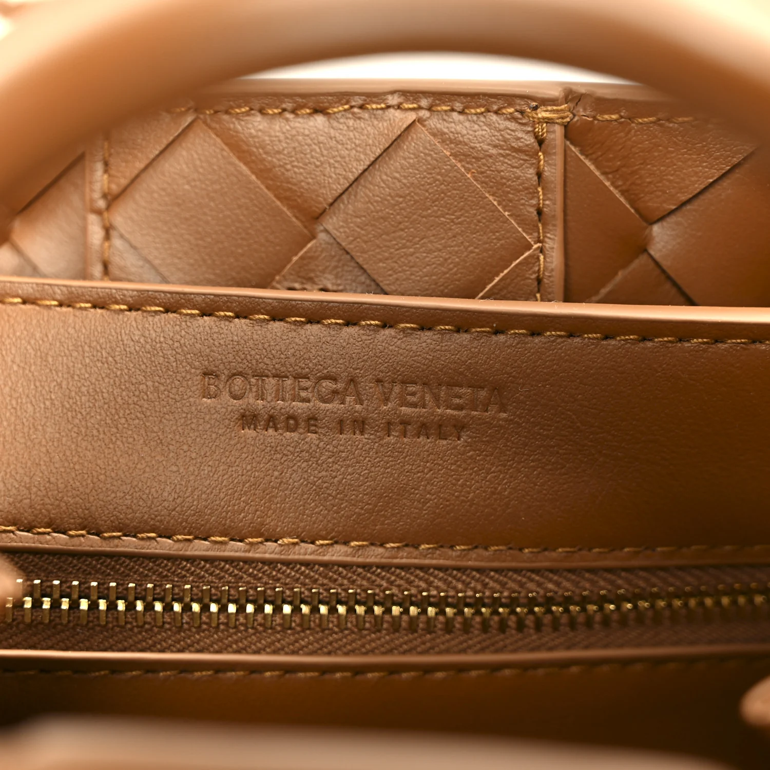 Suede Intrecciato Small Andiamo Shoulder Bag Amber - Image 7