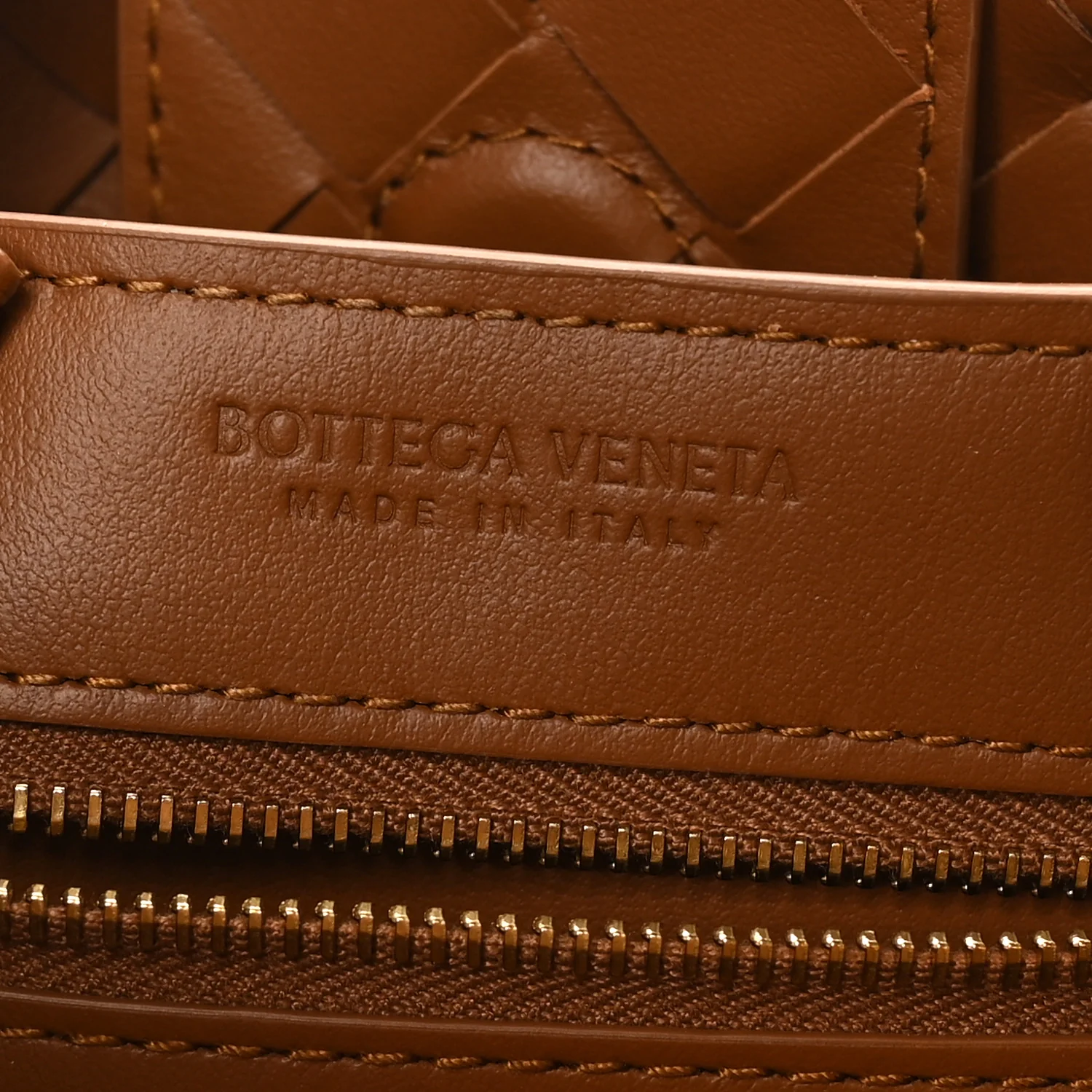 Suede Intrecciato Small Andiamo Shoulder Bag Amber - Image 6