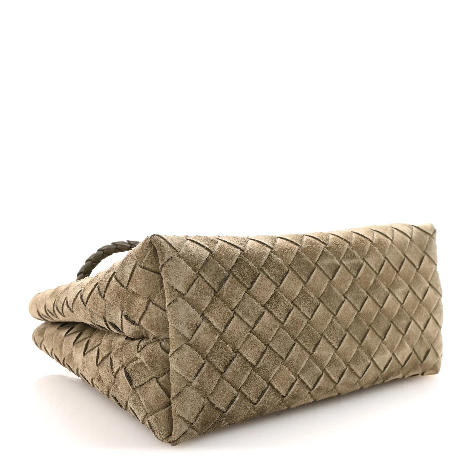 Suede Intrecciato Small Andiamo Shoulder Bag Cypress - Image 4