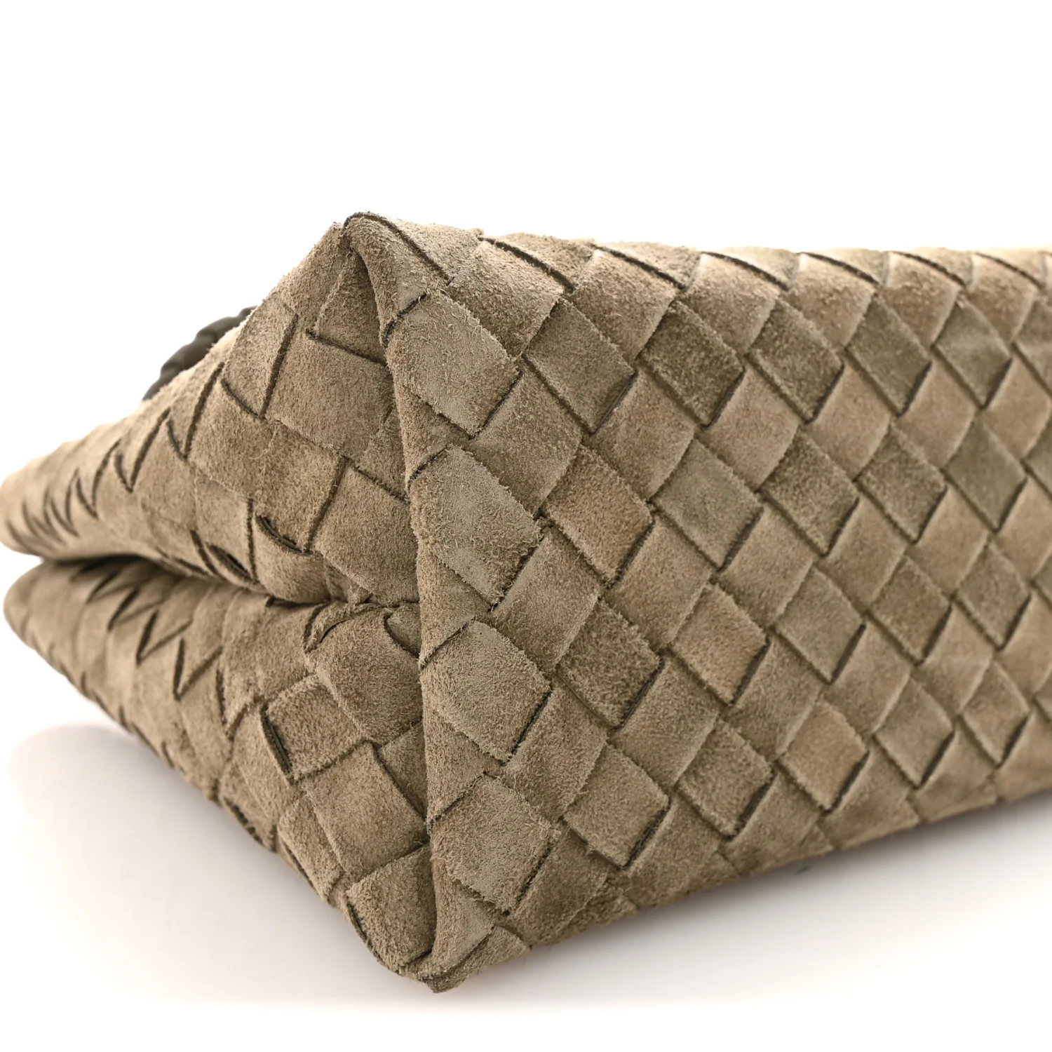 Suede Intrecciato Small Andiamo Shoulder Bag Cypress - Image 8