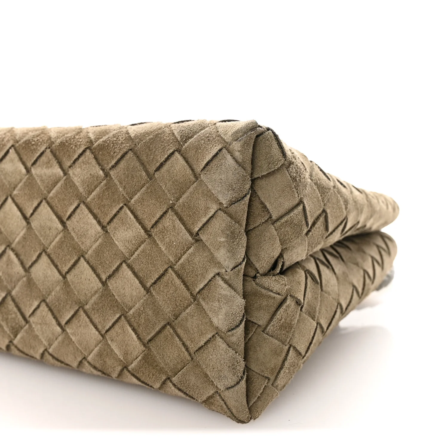 Suede Intrecciato Small Andiamo Shoulder Bag Cypress - Image 9