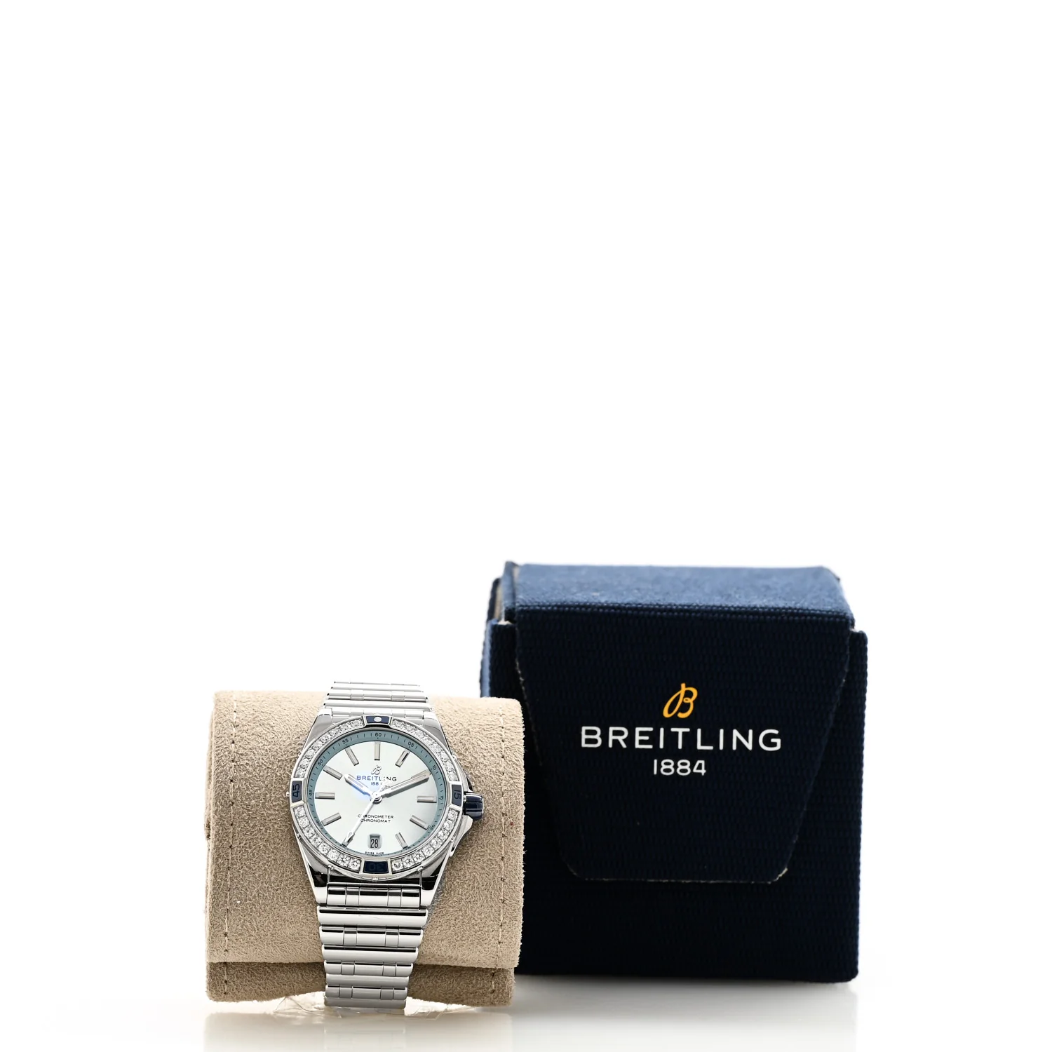Stainless Steel Diamond Bezel 38mm Chronomat Automatic Watch Ice Blue A17356 - Image 5