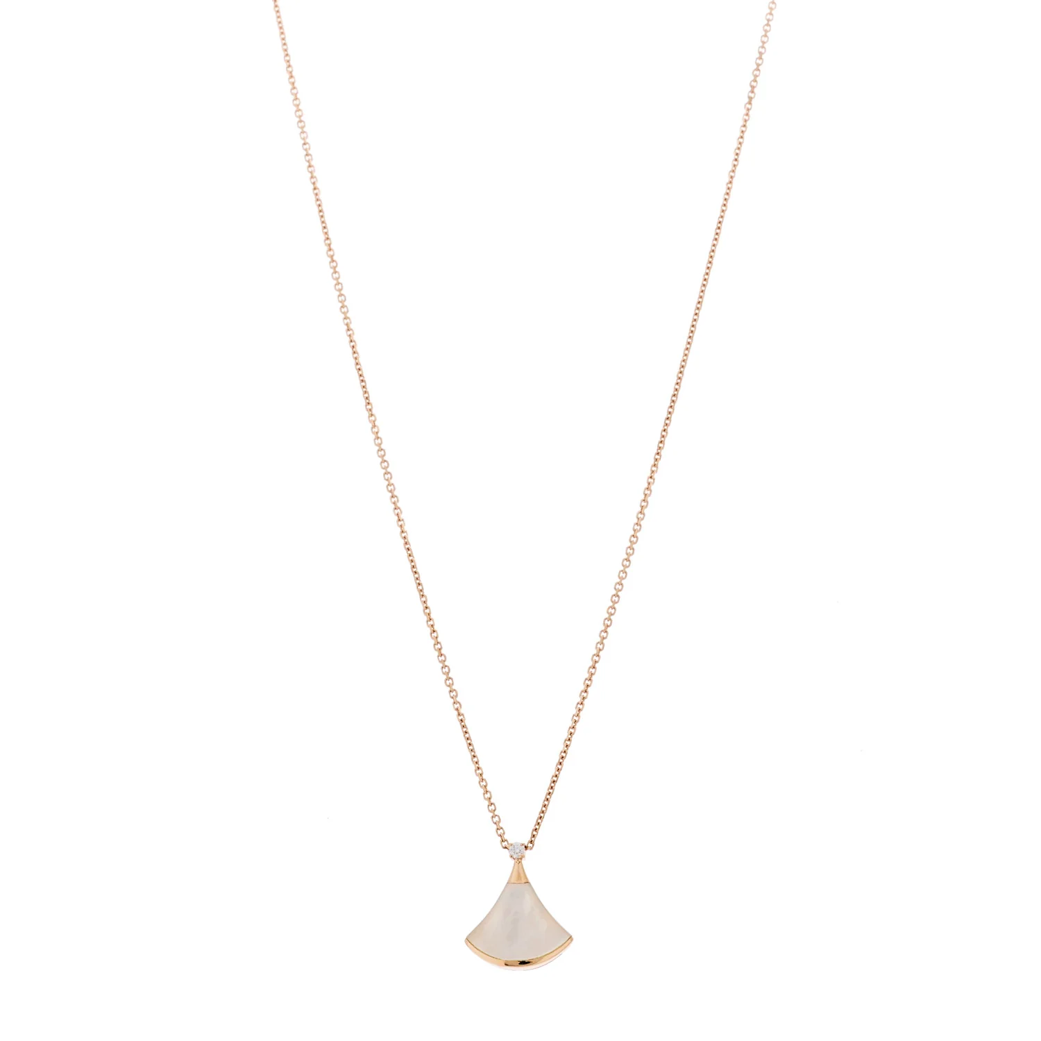 18K Rose Gold Diamond Mother of Pearl Small Divas' Dream Pendant Necklace