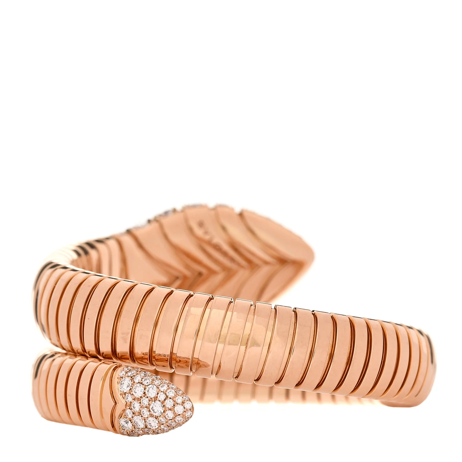 18K Rose Gold Diamond Serpenti Tubogas Bracelet - Image 2