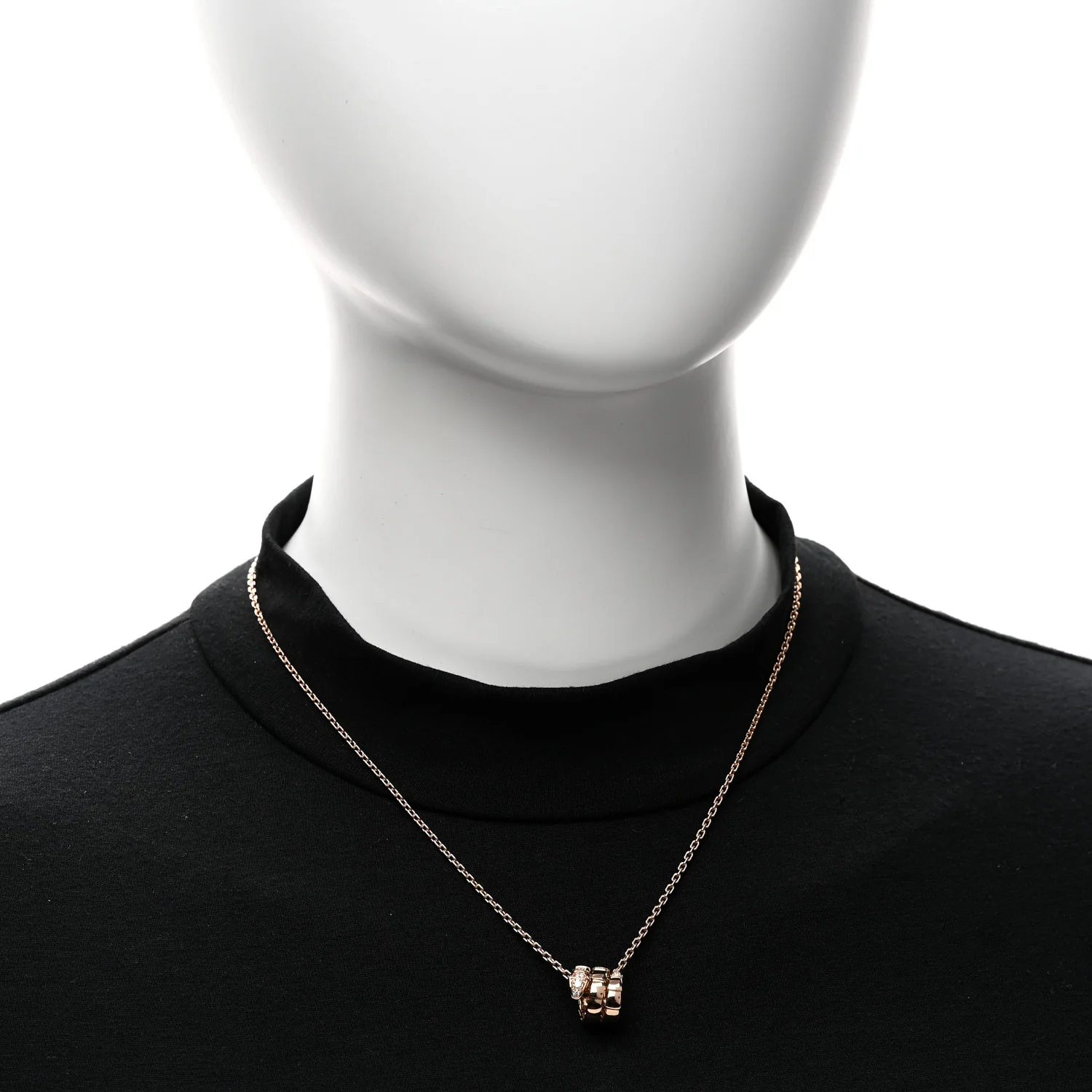 18K Rose Gold Diamond Serpenti Viper Demi Pave Pendant Necklace - Image 2