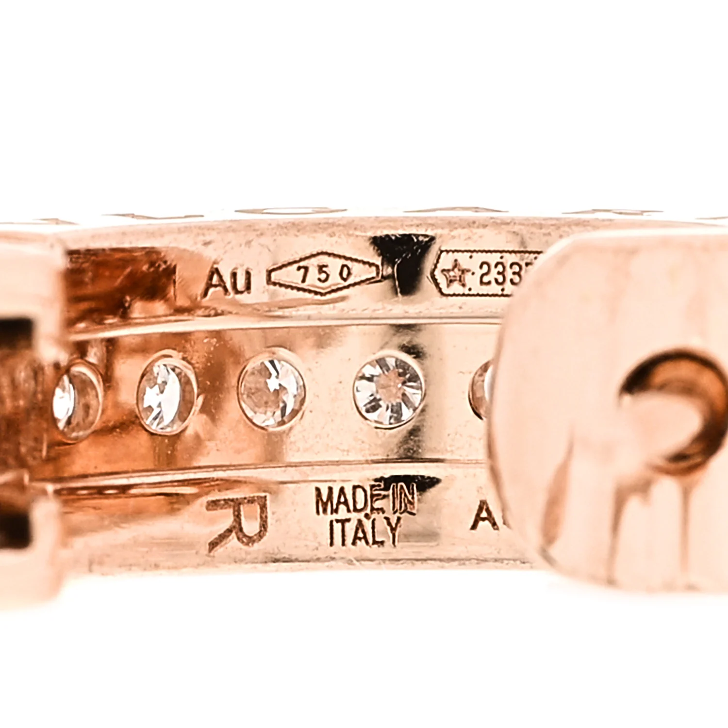 18K Rose Gold Diamond Small B.Zero1 Hoop Earrings - Image 4