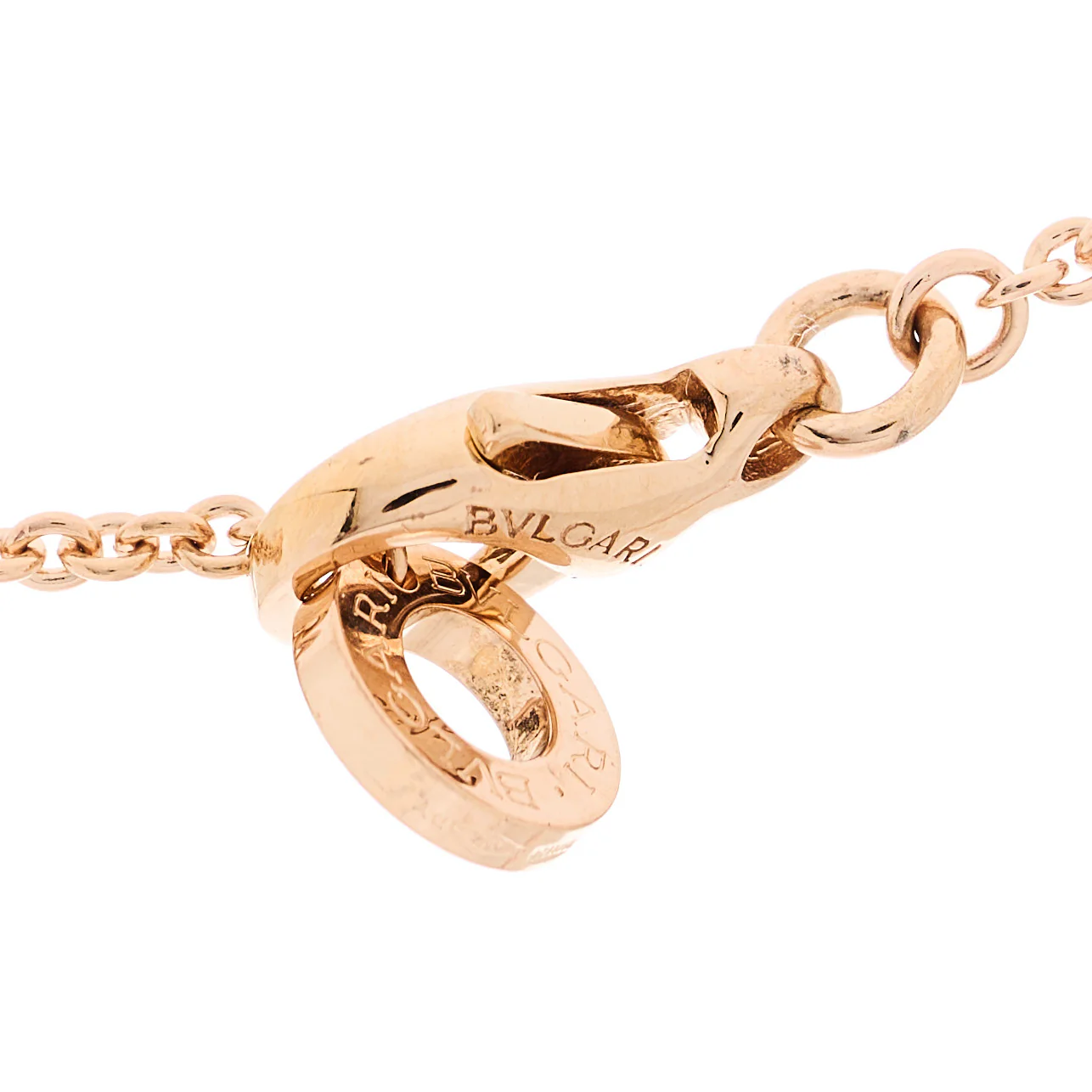 18K Rose Gold Diamond White Ceramic B.Zero1 Necklace - Image 4