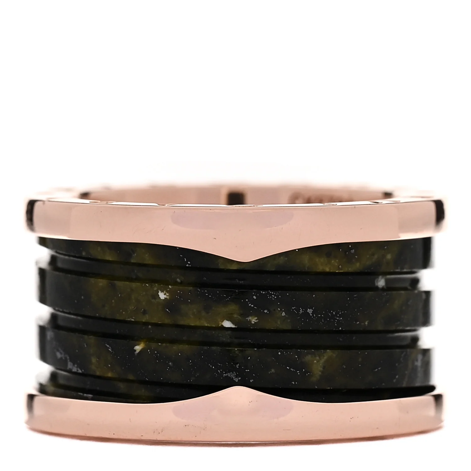18K Rose Gold Green Marble B.Zero1 Four-Band Ring 53 6.5 - Image 3