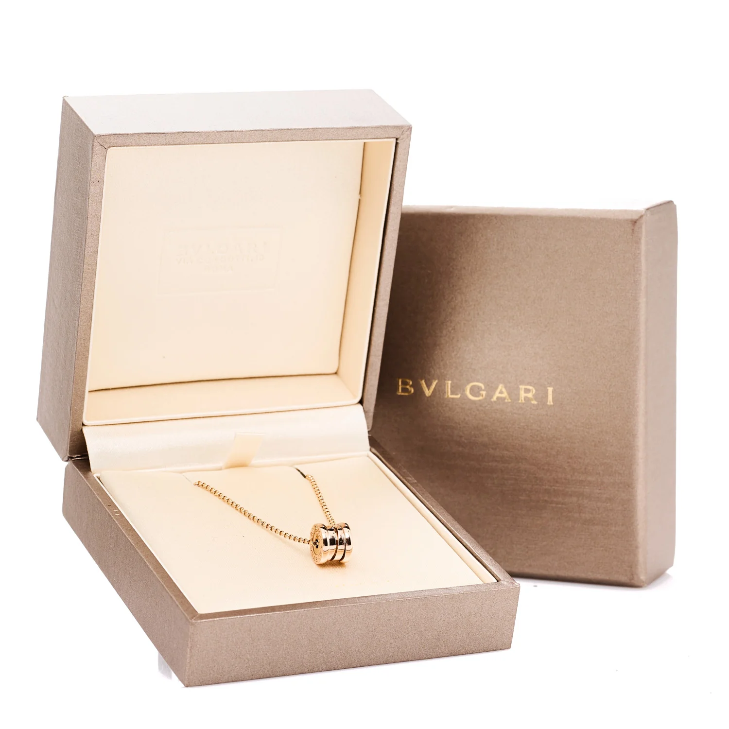 18K Rose Gold Mini B.Zero1 Pendant Necklace - Image 7