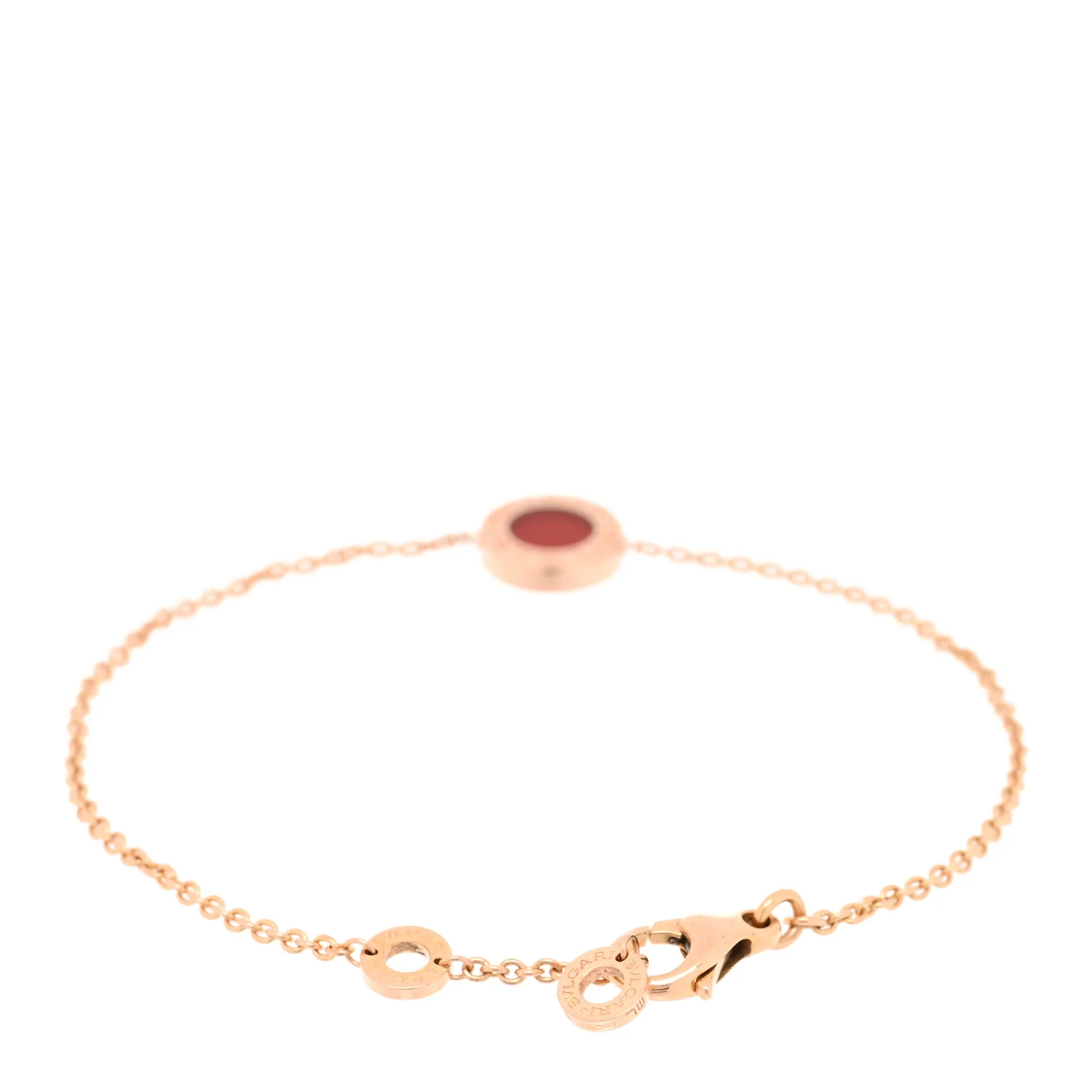 18K Rose Gold Mother of Pearl Carnelian BVLGARI BVLGARI Chain Bracelet - Image 2