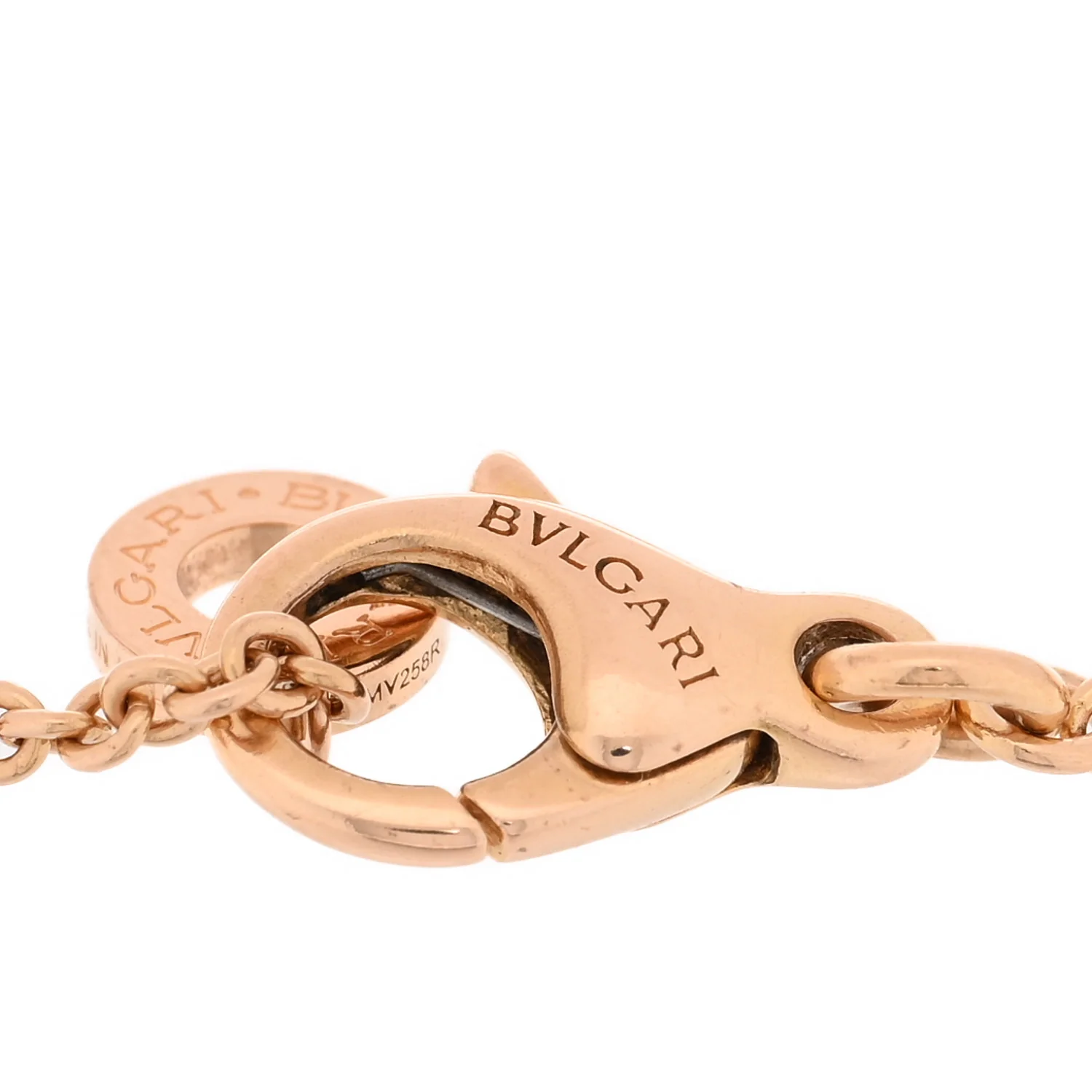 18K Rose Gold Mother of Pearl Carnelian BVLGARI BVLGARI Chain Bracelet - Image 3