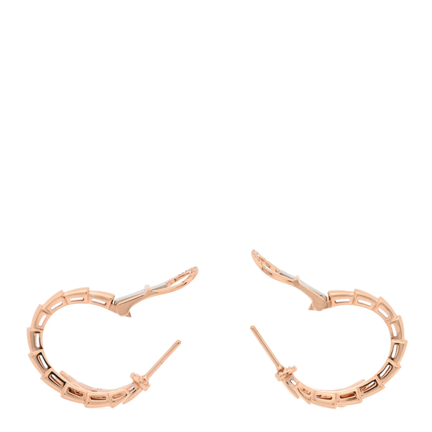 18K Rose Gold Serpenti Viper Hoop Earrings - Image 3