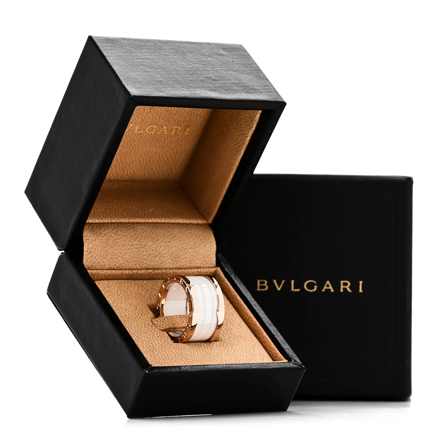 18K Rose Gold White Ceramic B.Zero1 Four-Band Ring 54 6.75 - Image 6