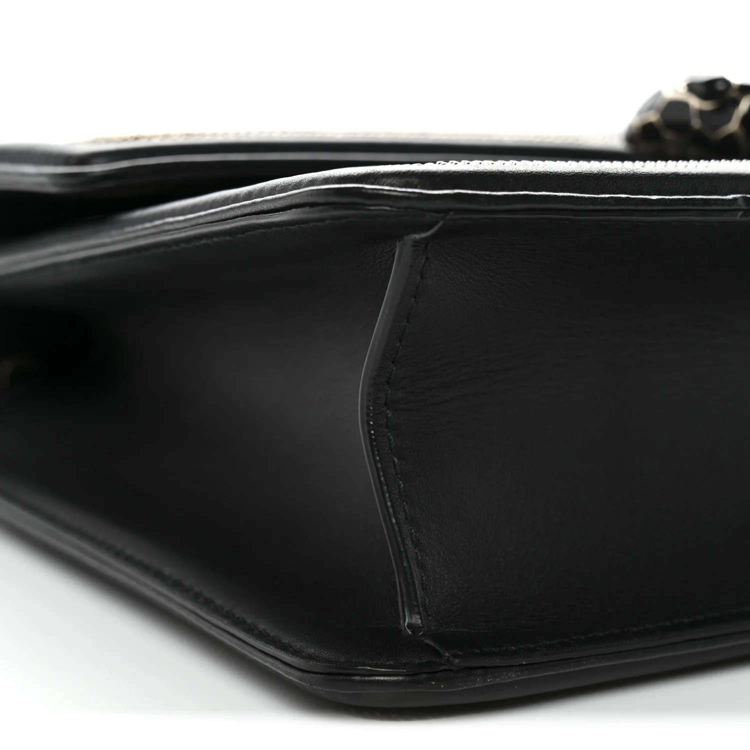 Calfskin Chain Serpenti Forever Crossbody Bag Black - Image 9