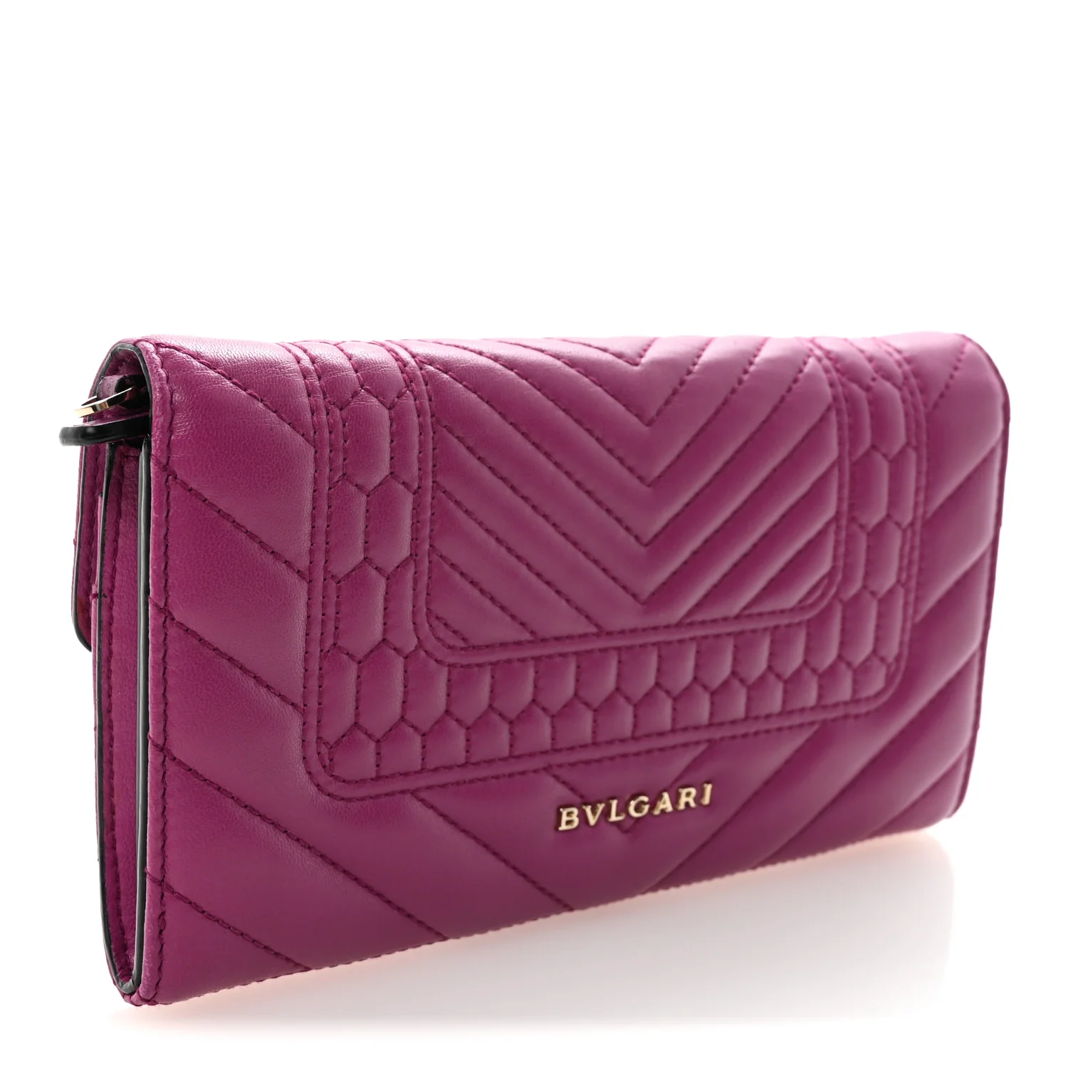 Calfskin Quilted Serpenti Forever Clutch Plum - Image 3