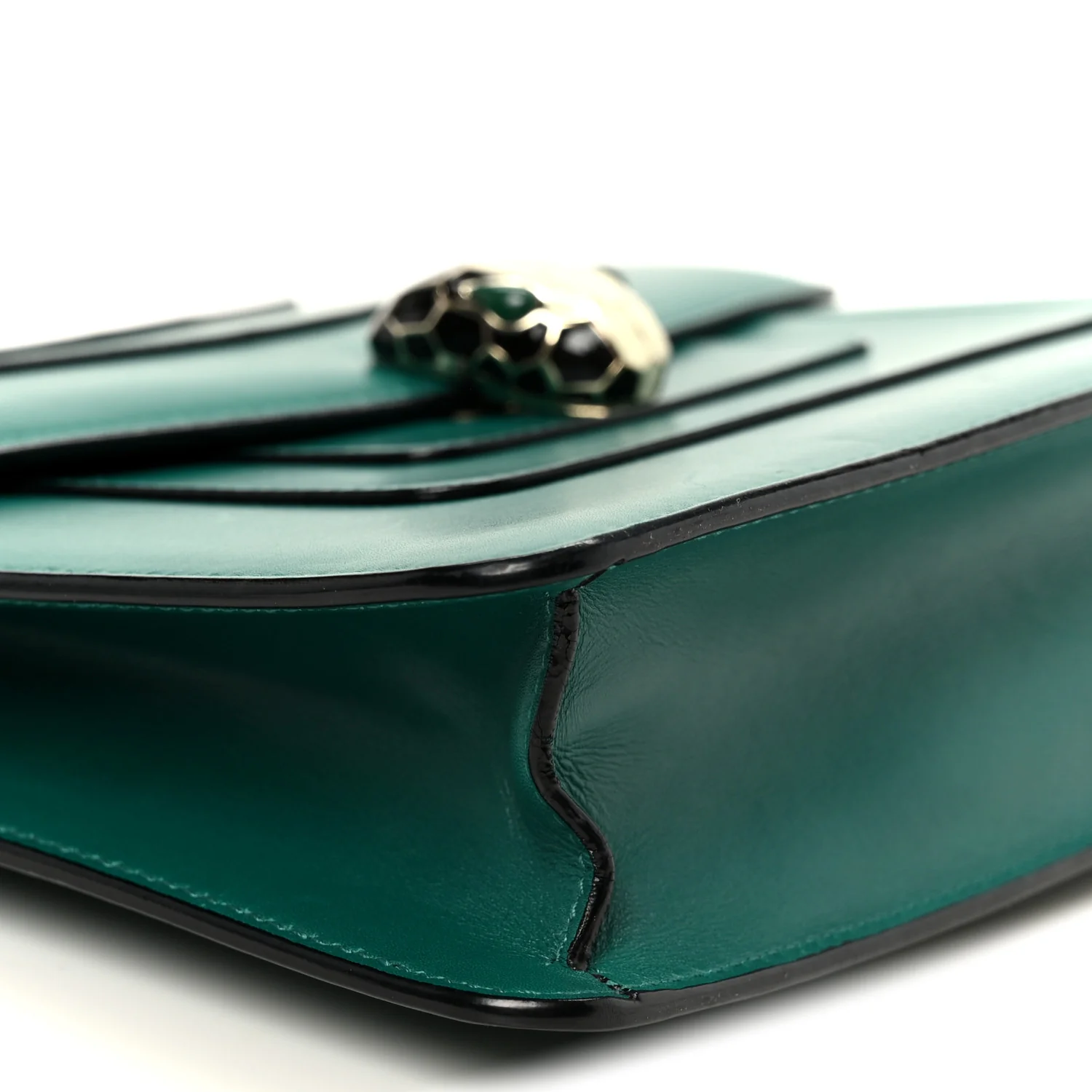 Calfskin Serpenti Forever Snake Strap Crossbody Bag Emerald Green - Image 10