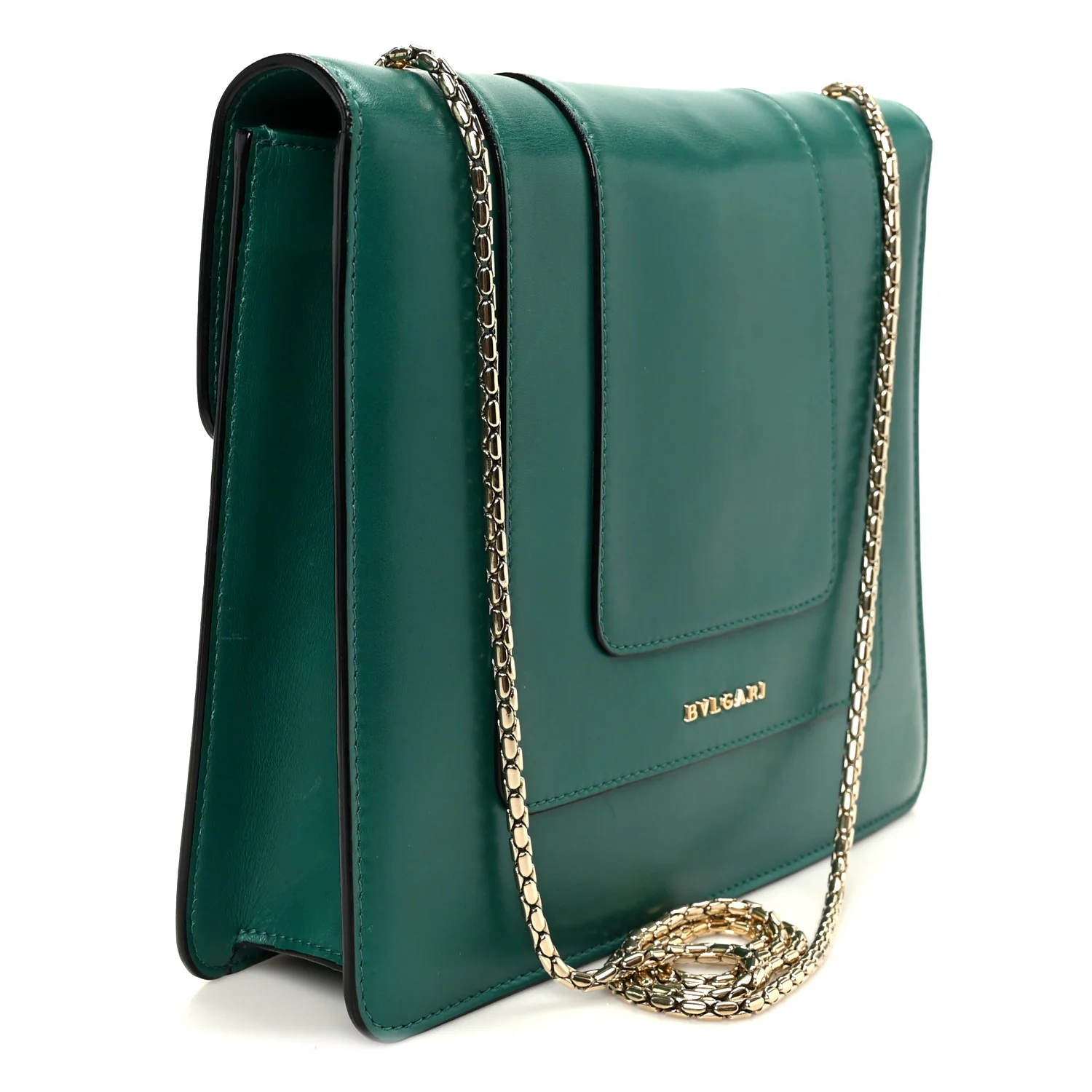 Calfskin Serpenti Forever Snake Strap Crossbody Bag Emerald Green - Image 3