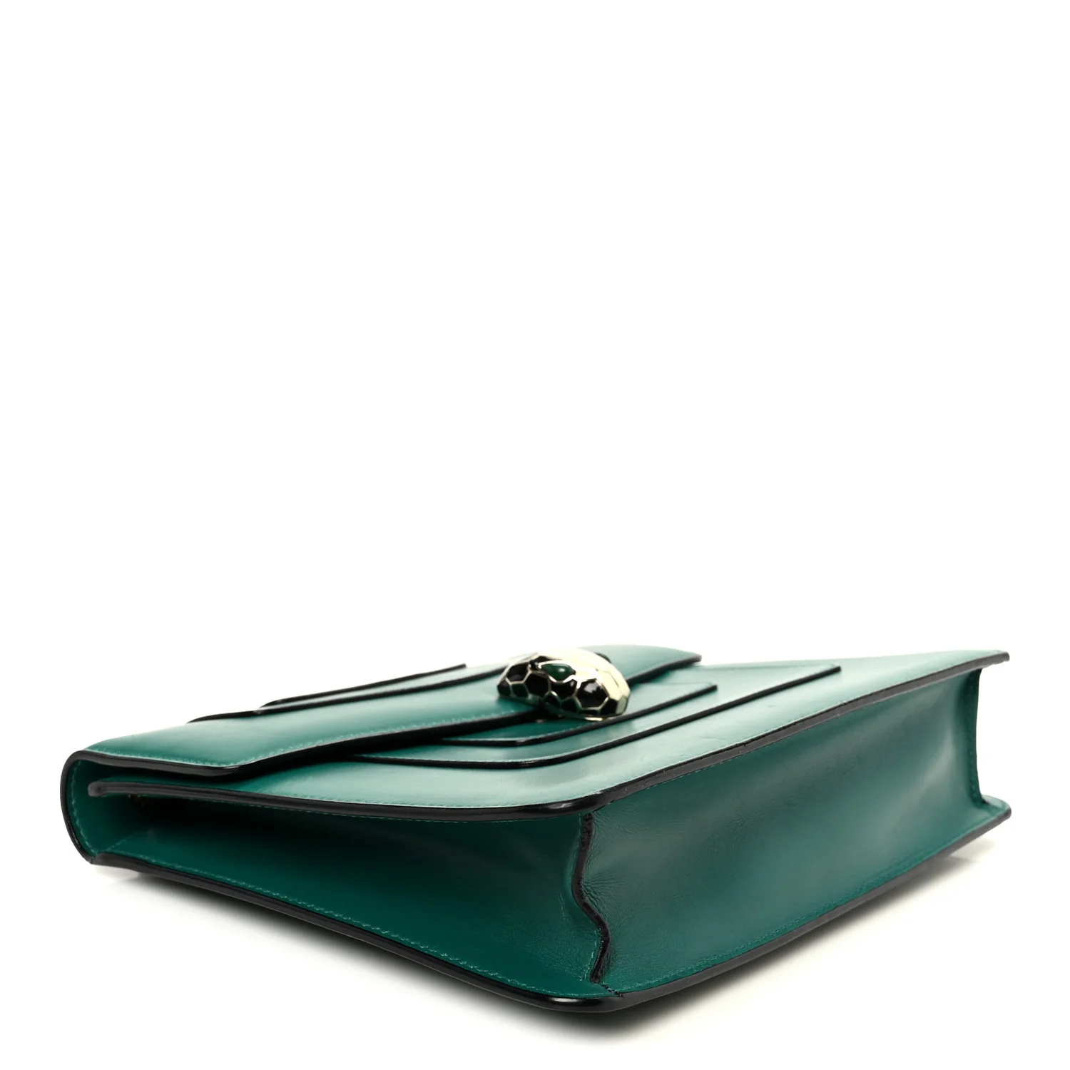 Calfskin Serpenti Forever Snake Strap Crossbody Bag Emerald Green - Image 4