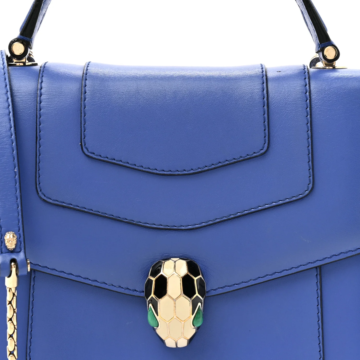Calfskin Serpenti Forever Top Handle Blue - Image 9