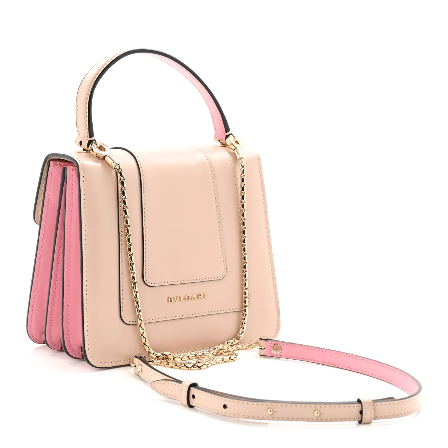 Calfskin Serpenti Forever Top Handle Light Pink - Image 3