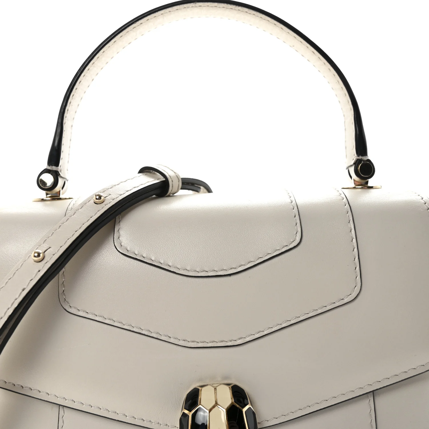 Calfskin Serpenti Forever Top Handle White - Image 7