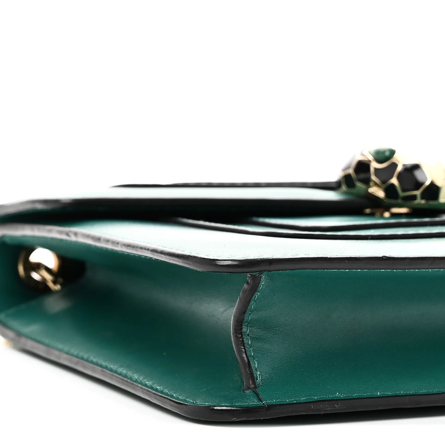 Calfskin Small Serpenti Forever Snake Strap Crossbody Bag Emerald Green - Image 7