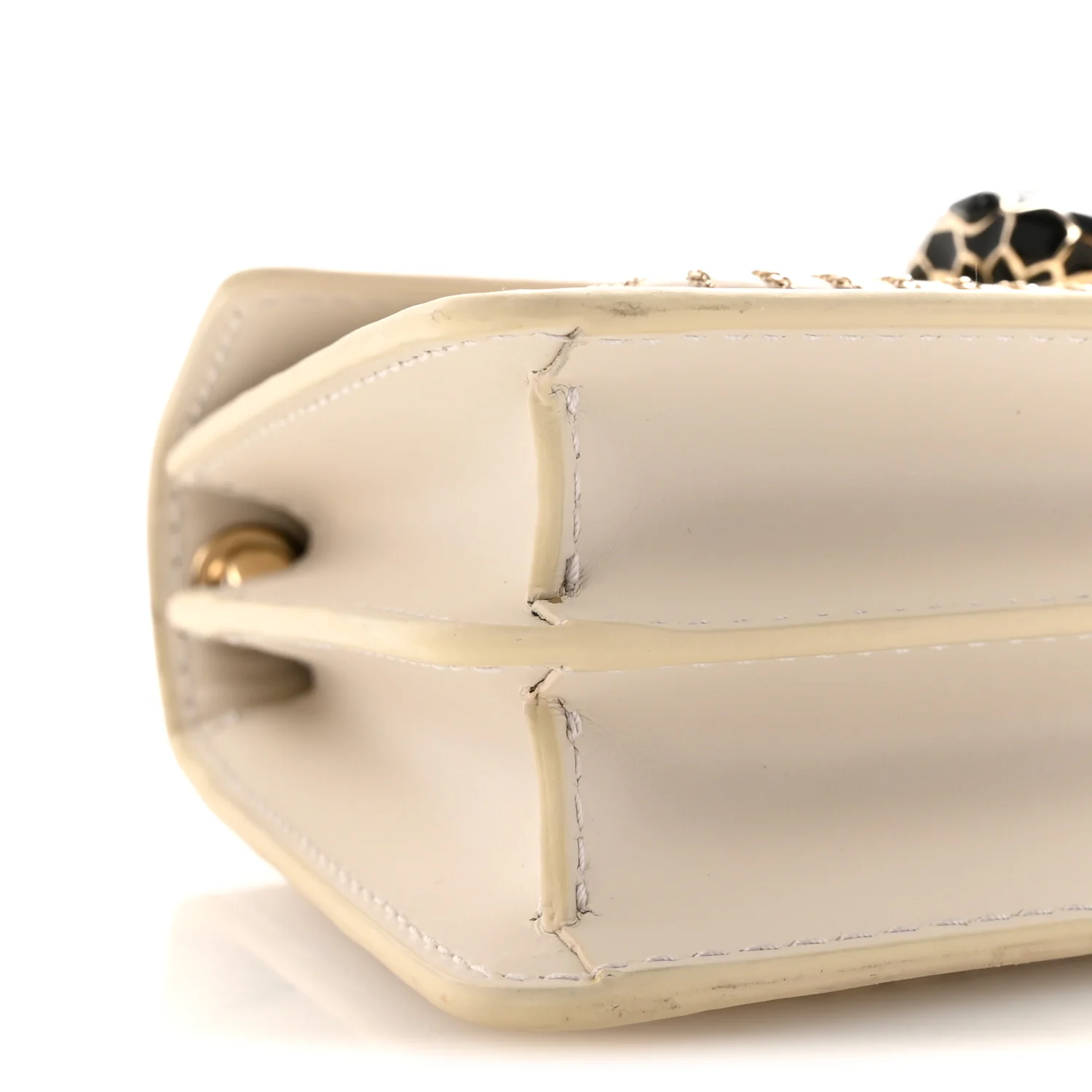 Calfskin Woven Chain Serpenti Forever Crossbody Bag White - Image 8