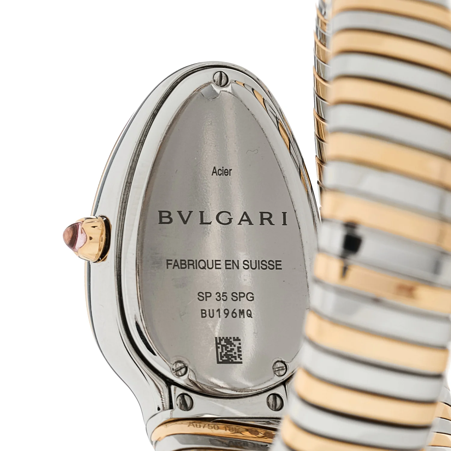 Stainless Steel 18K Rose Gold 35mm Serpenti Tubogas Quartz Watch Black - Image 4