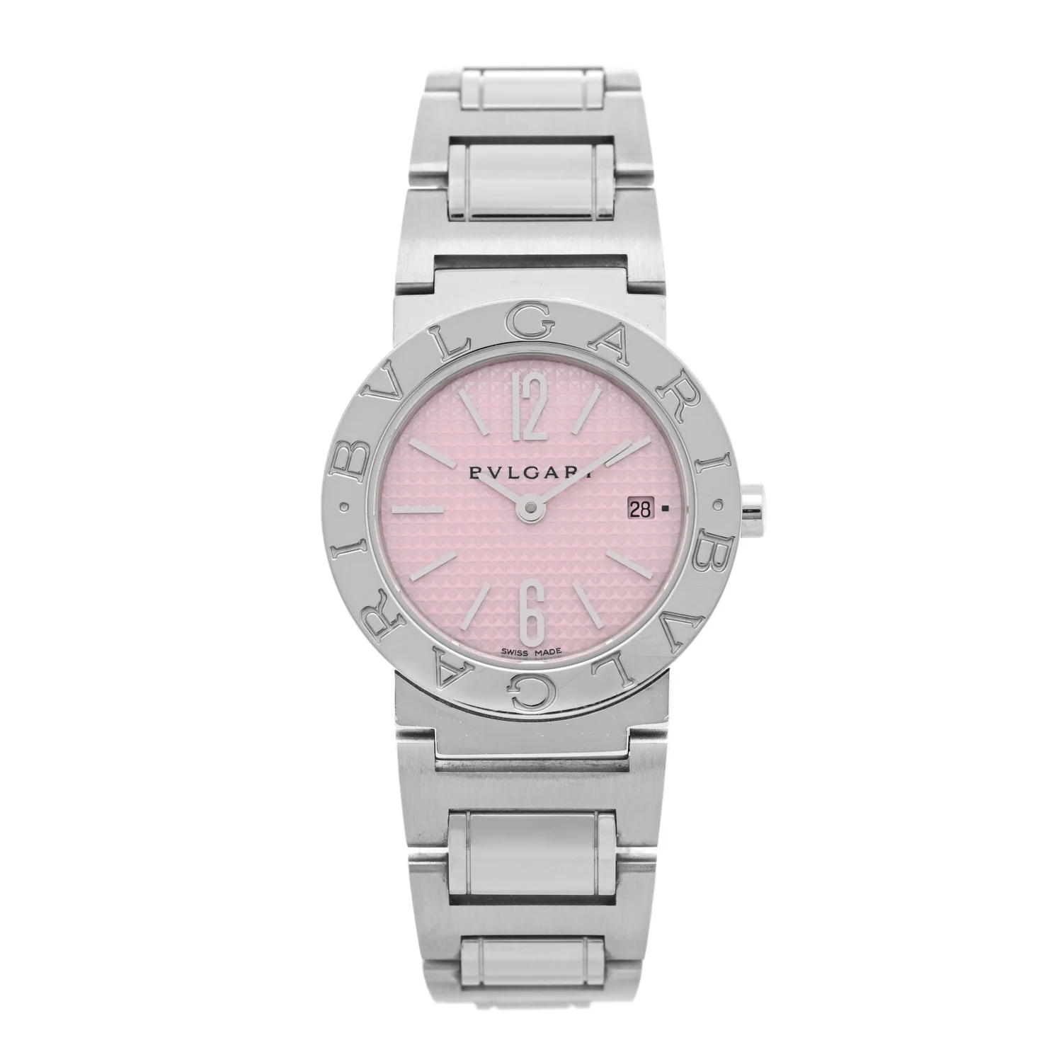 Stainless Steel Pink Mother of Pearl 26mm Quartz Watch