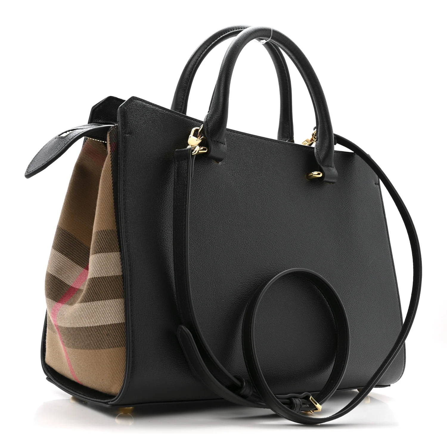 Calfskin Mega Check Small Banwell Tote Black - Image 3