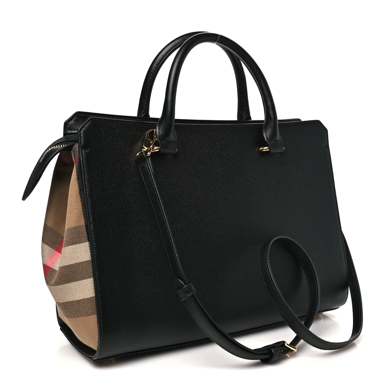 Calfskin Mega Check Small Banwell Tote Black - Image 3