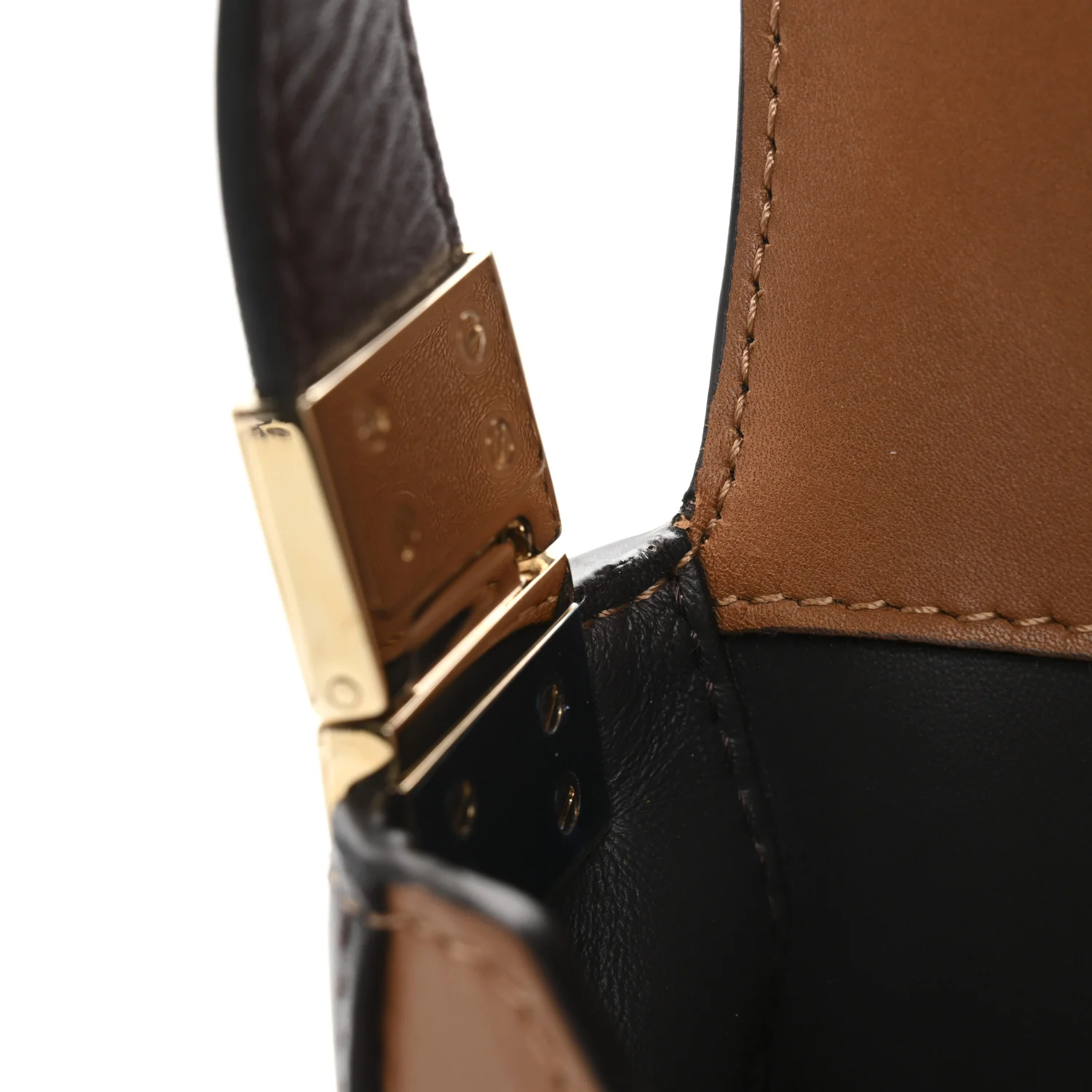Calfskin Small Two-Tone Olympia Shoulder Bag Warm Tan - Image 10