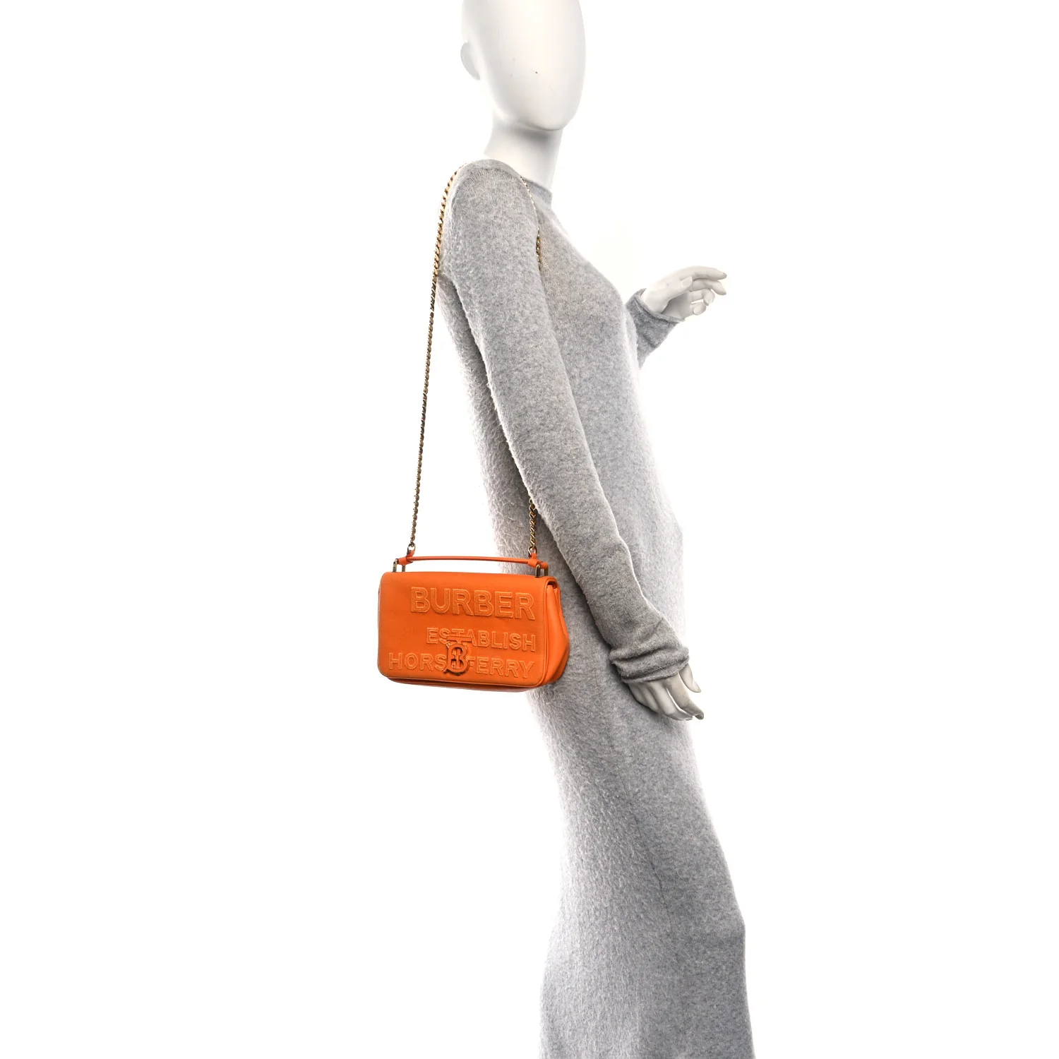 Canvas Horseferry Print Small Lola Bag Deep Orange - Image 2