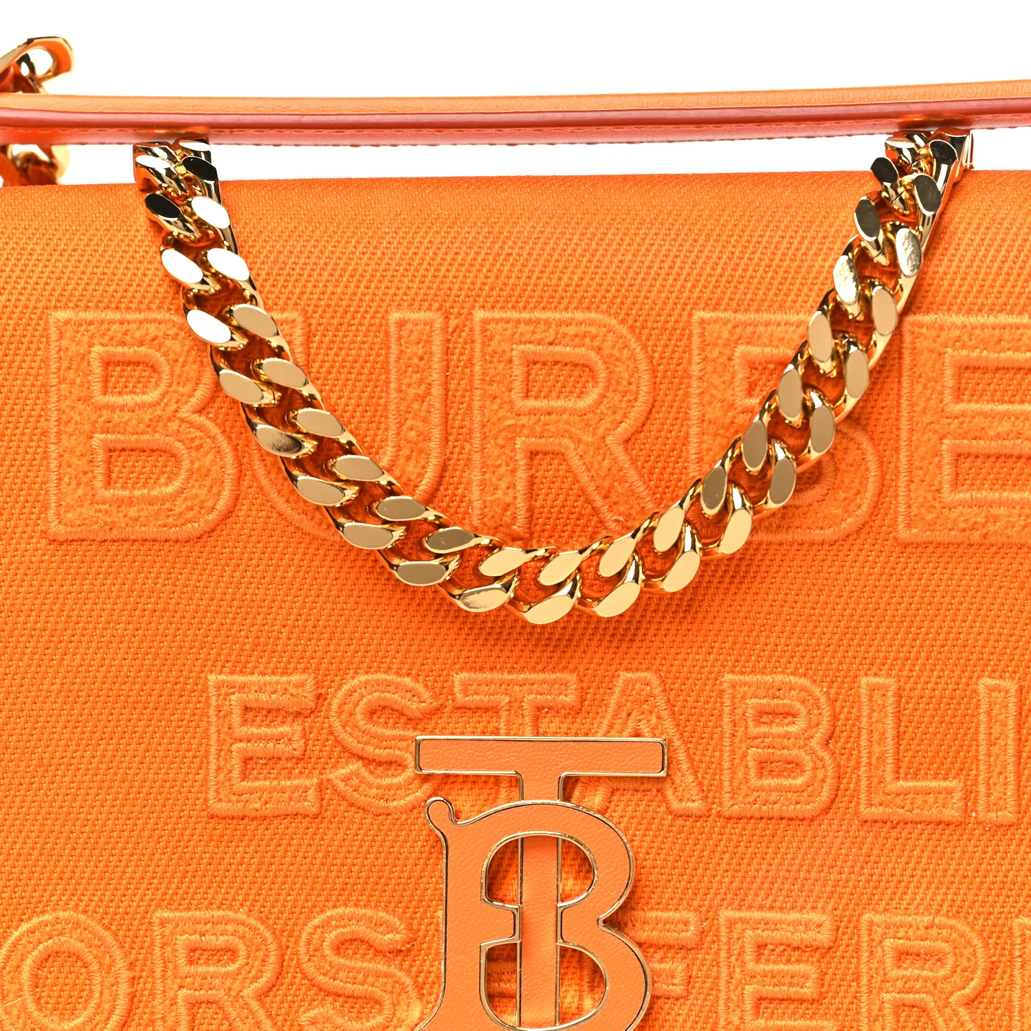 Canvas Horseferry Print Small Lola Bag Deep Orange - Image 8